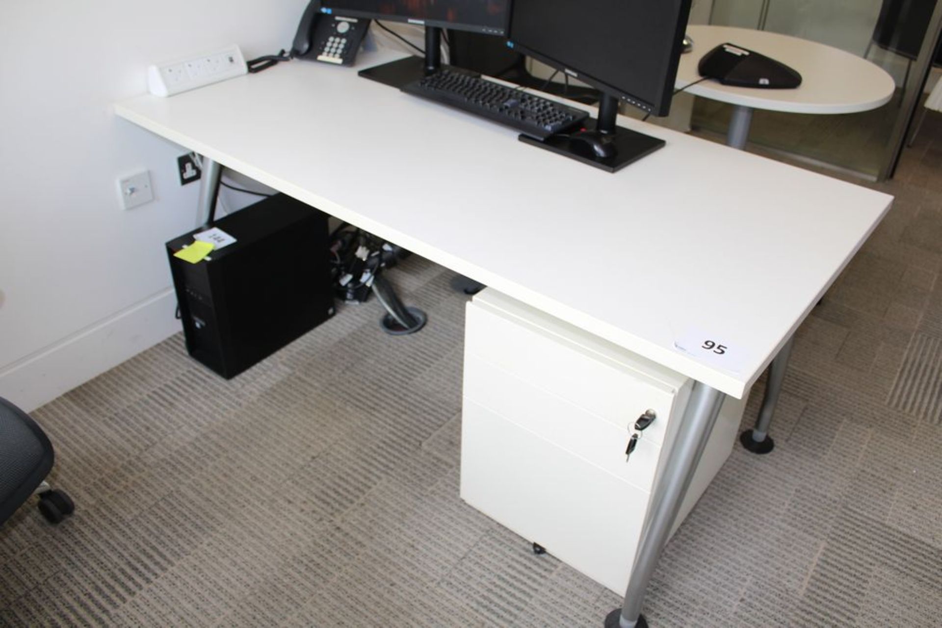 Knoll Scope White Melamine Desk 1600mm W X 800mm D