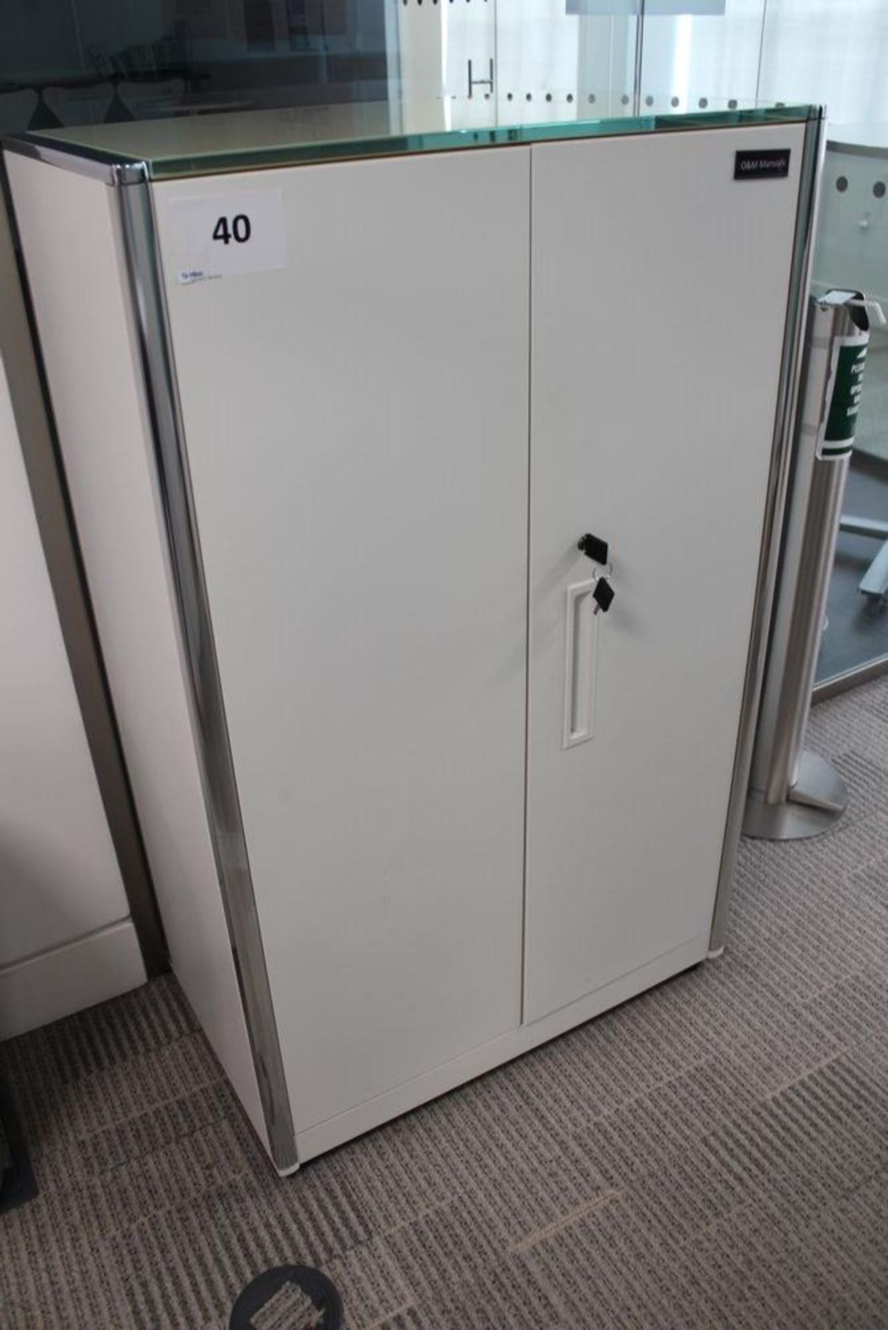 Knoll White Double Door Cupboard 800mm W x 450mm D x 1300mm H