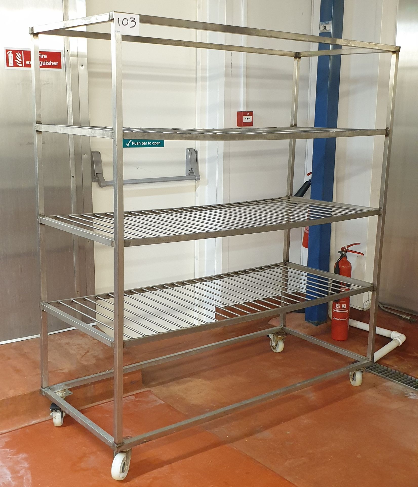 Stainless Steel 3-Tier Mobile Racking, 1.50m(l) x 0.85m(w) x 1.67m(h) - Image 2 of 2
