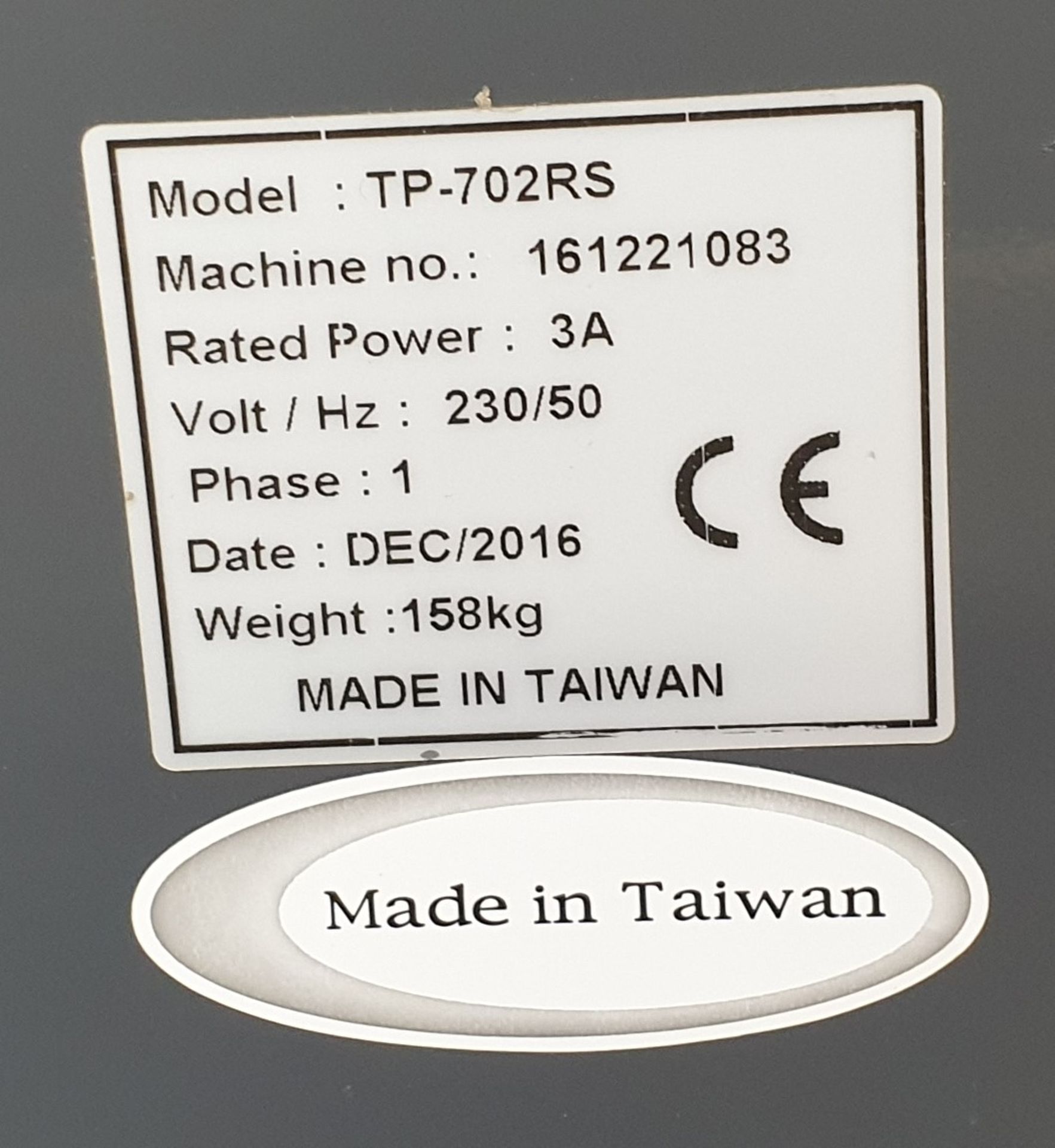 Banding Machine TP-702RS, Serial Number: 161221083 (2016) - Image 2 of 2