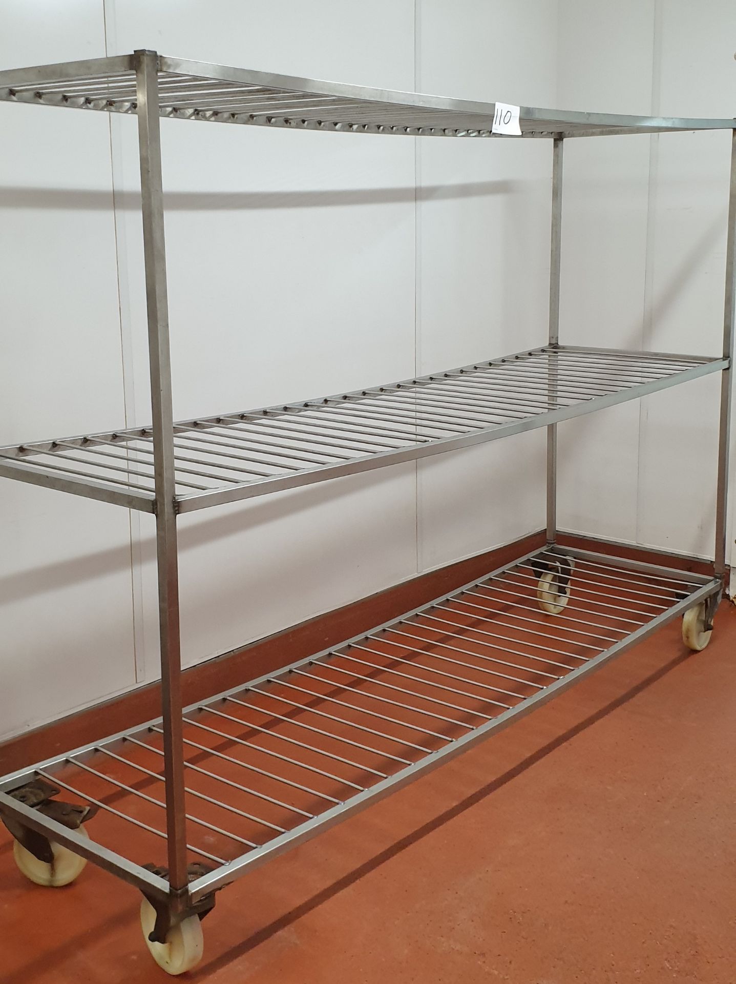 3-Tier Stainless Steel Racking Unit, 2.33m(l) x 0.65m(w) x 1.68m(h)