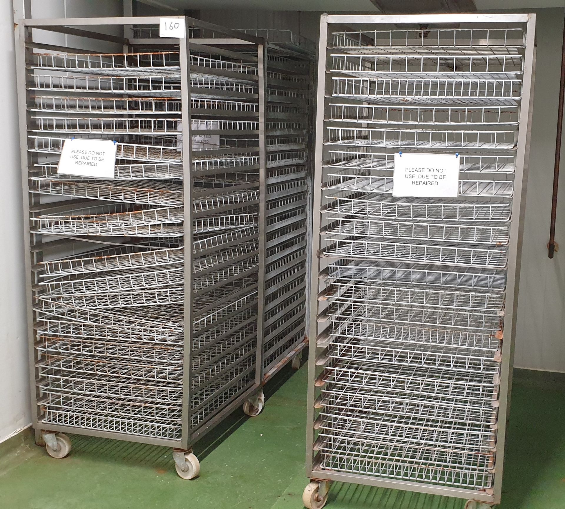 3 x Mobile Tray Racking Units, To be Repaired