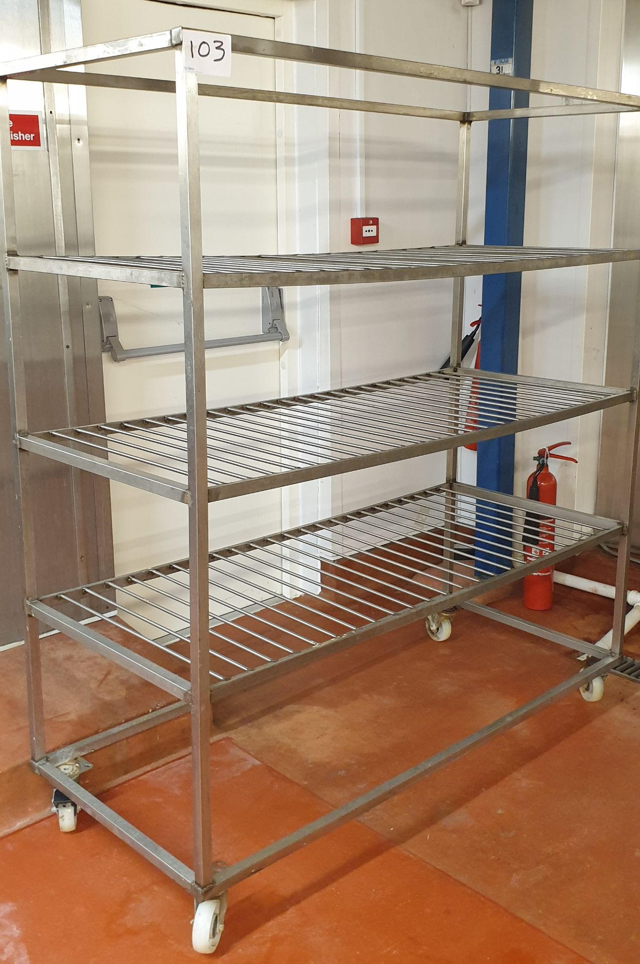 Stainless Steel 3-Tier Mobile Racking, 1.50m(l) x 0.85m(w) x 1.67m(h)