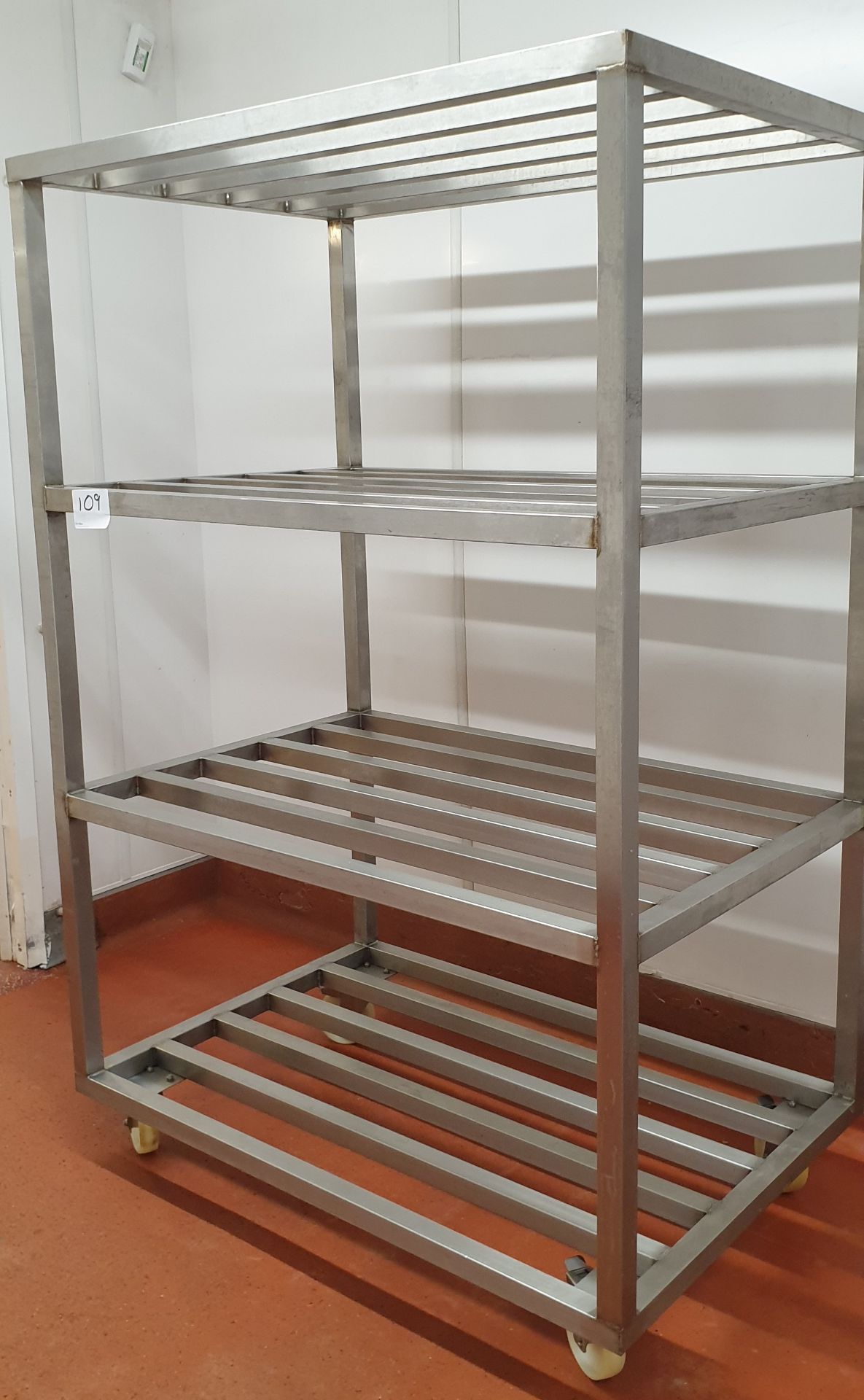 Heavy Duty Stainless Steel 4-Tier Racking Unit, 1.20m(l) x 0.80m(w) x 1.81m(h)