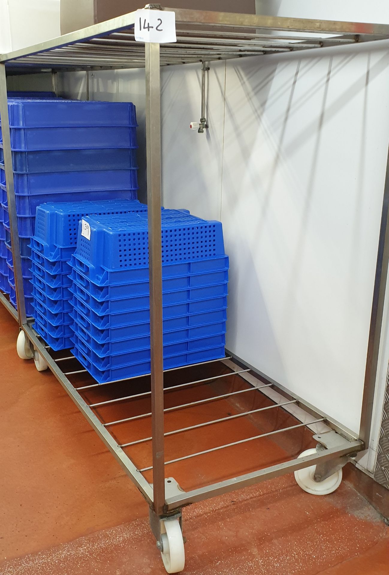 3 x Stainless Steel Tray Racking Units, 1.67m(l), 0.76m(w) x 1.47m(h), Plastic Bins Not Included,