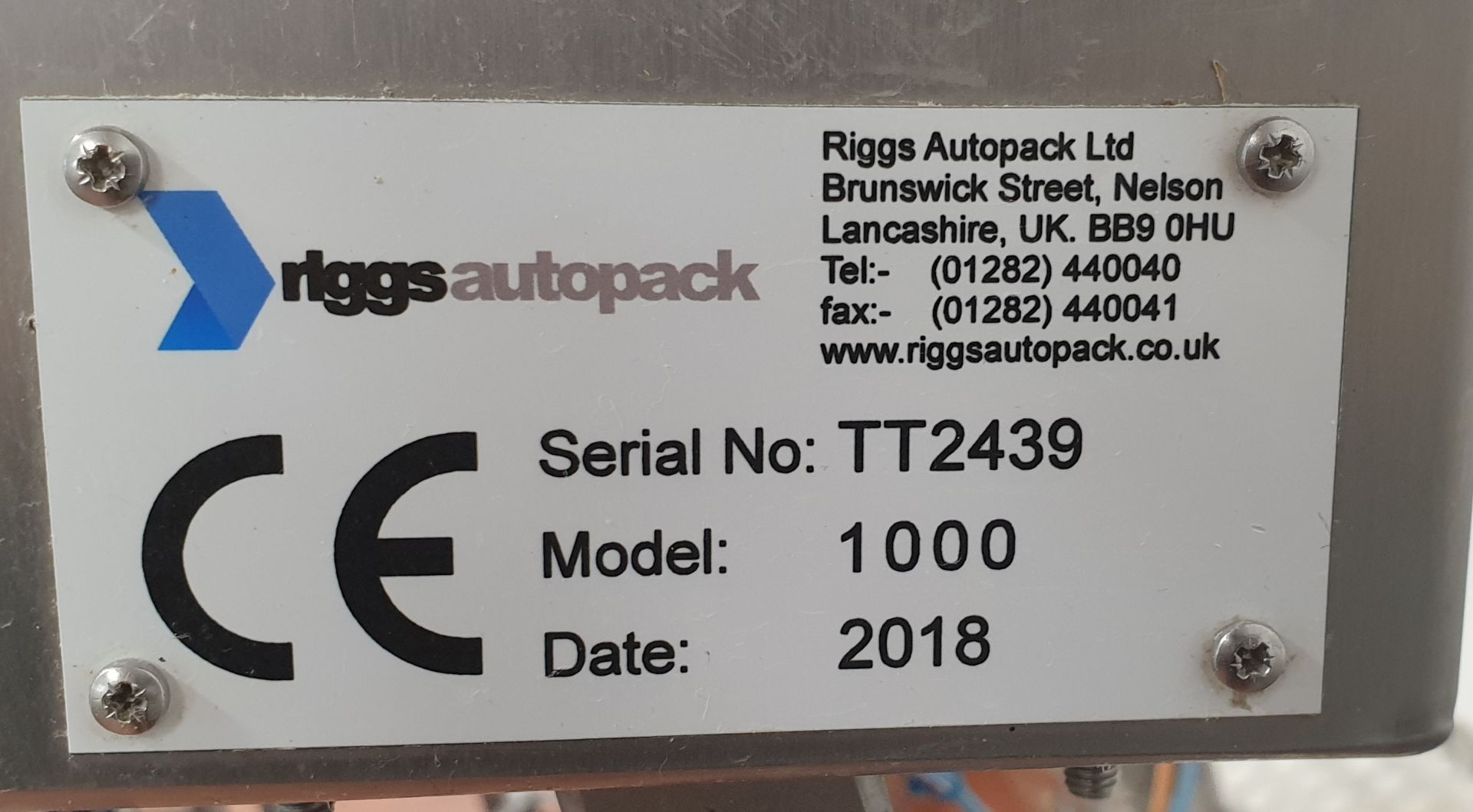 Riggs Autopack 1000 Depositor, Serial Number: TT2439 (2018) - Image 3 of 4