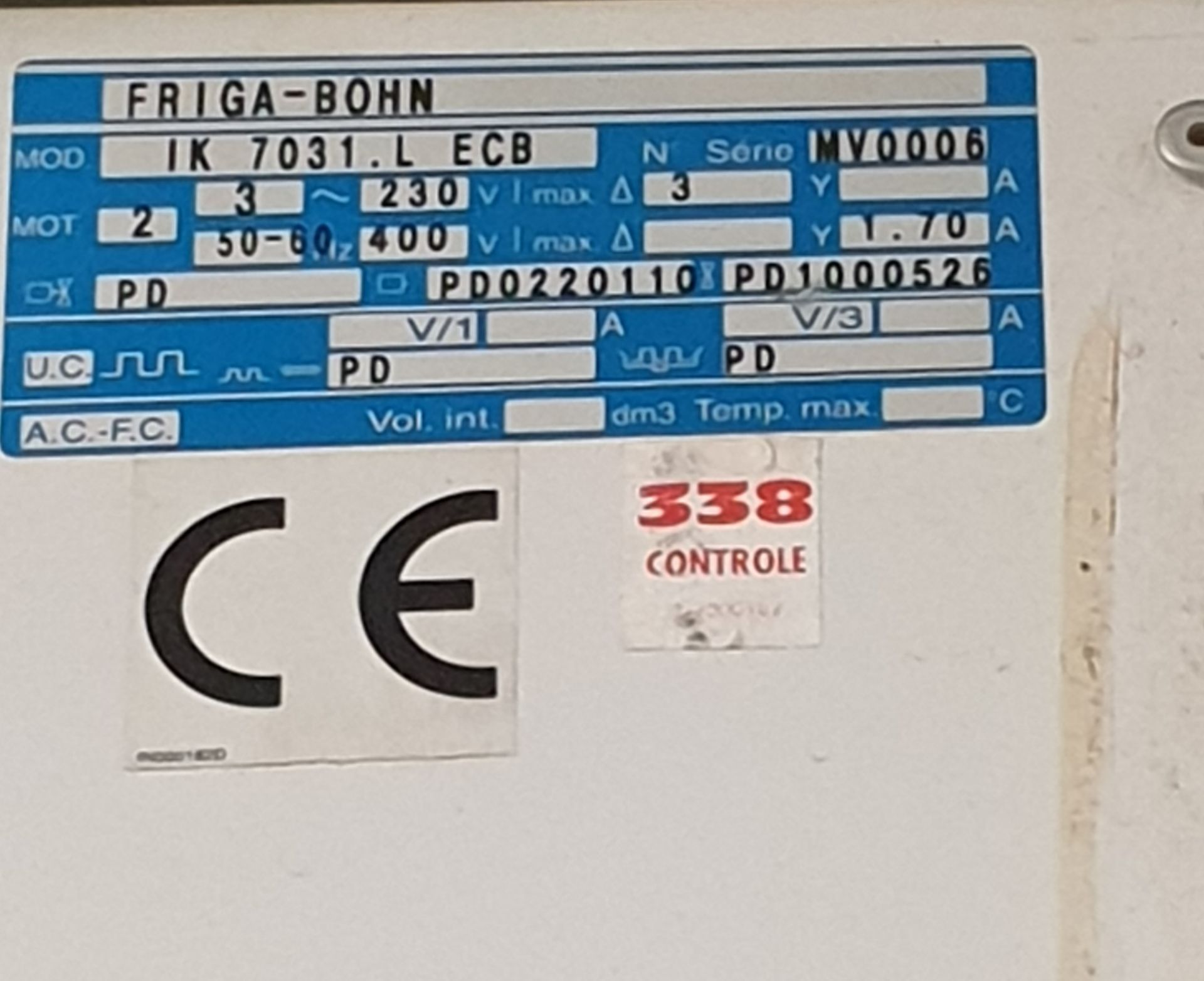 Friga Bohn Husky IK7031.L ECB 2 Fan Chiller Unit, Serial Number: MV0006 - Image 2 of 2
