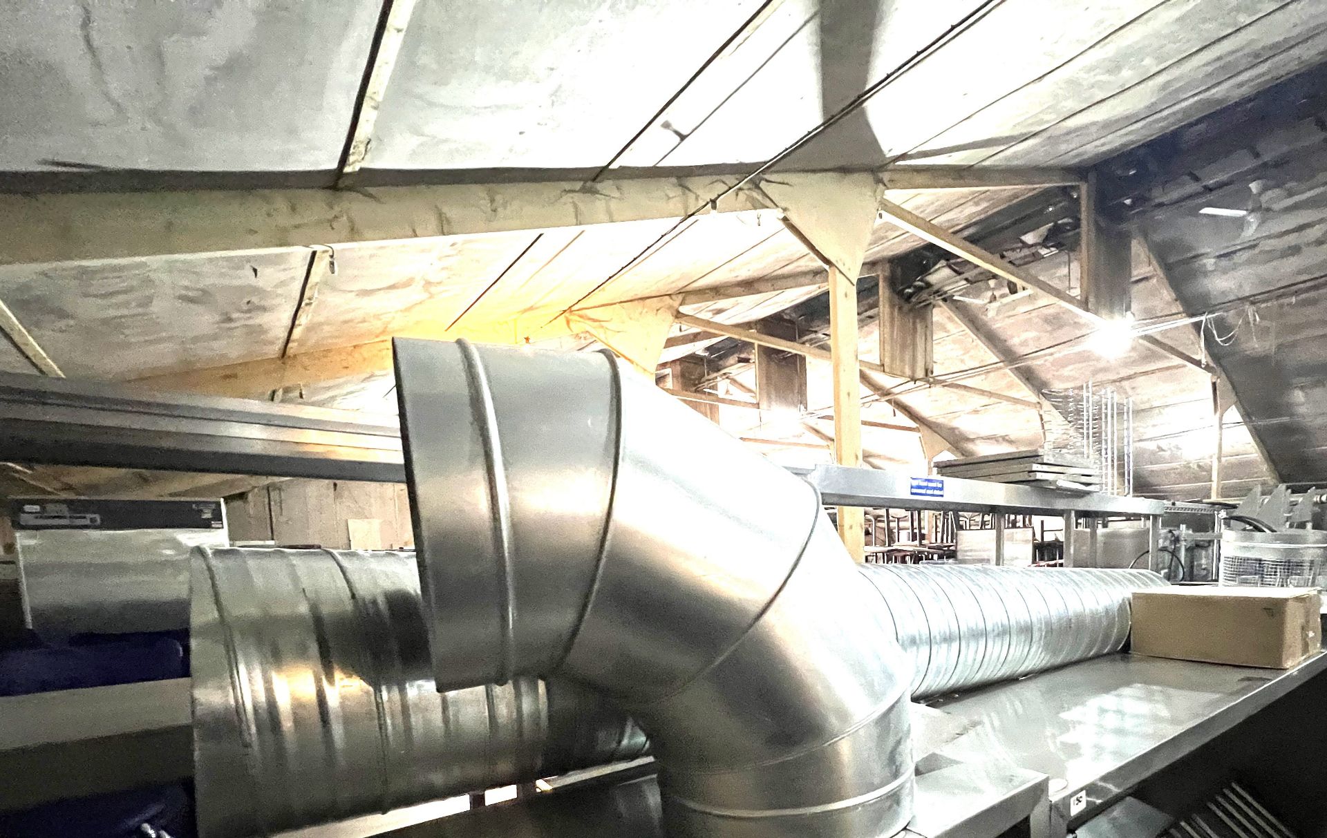 2500mm Stainless steel canopy complete with new ducting, fittings and fan - Image 2 of 3