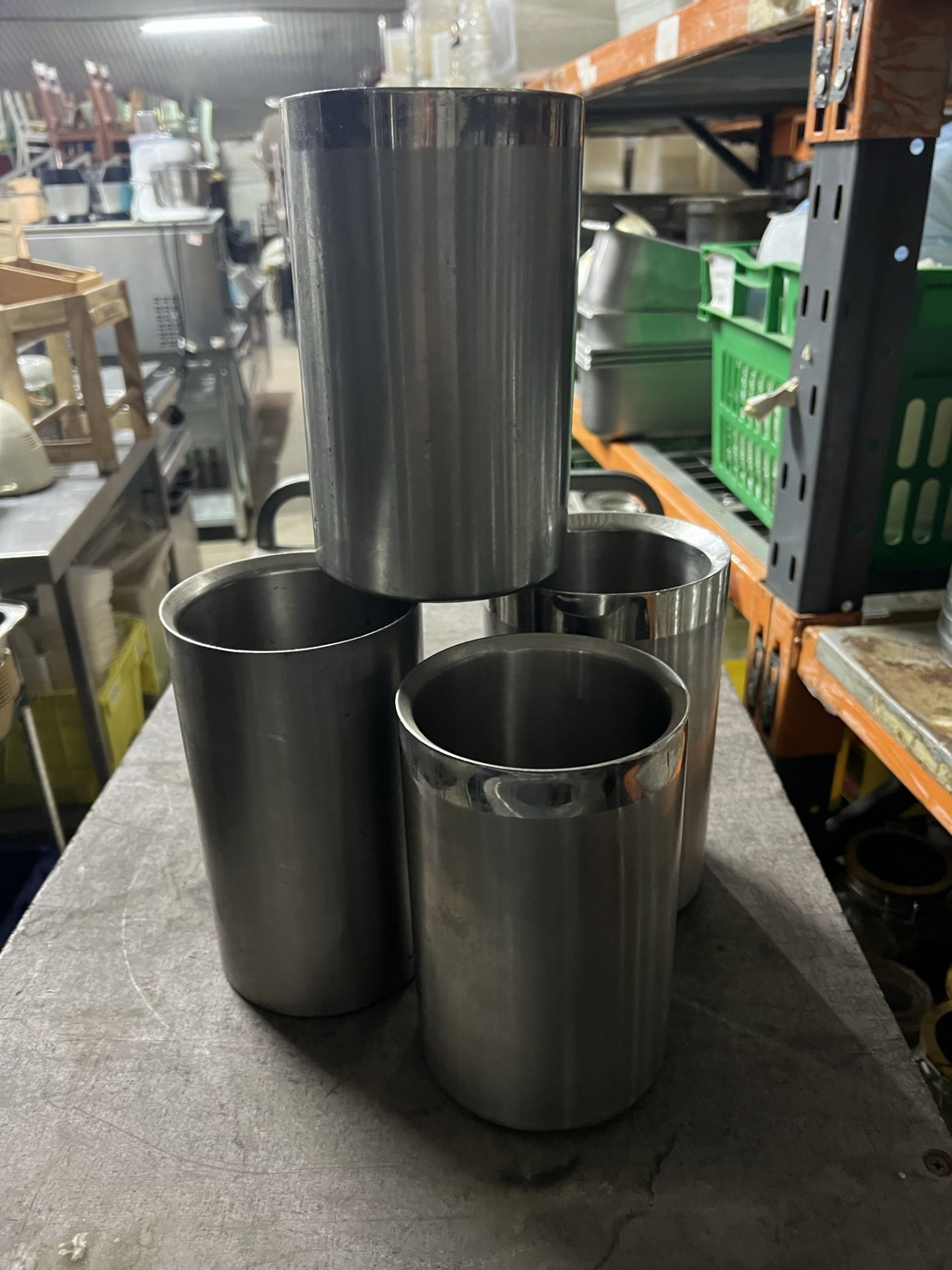 4 x Stainless wine coolers