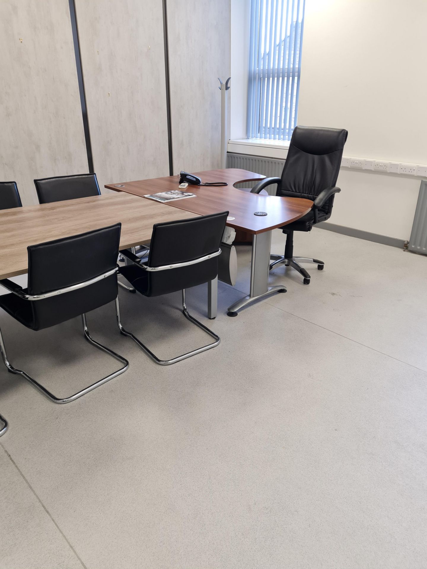 Steel Framed Timber Meeting Table, 6: Chrome Canti - Image 2 of 2