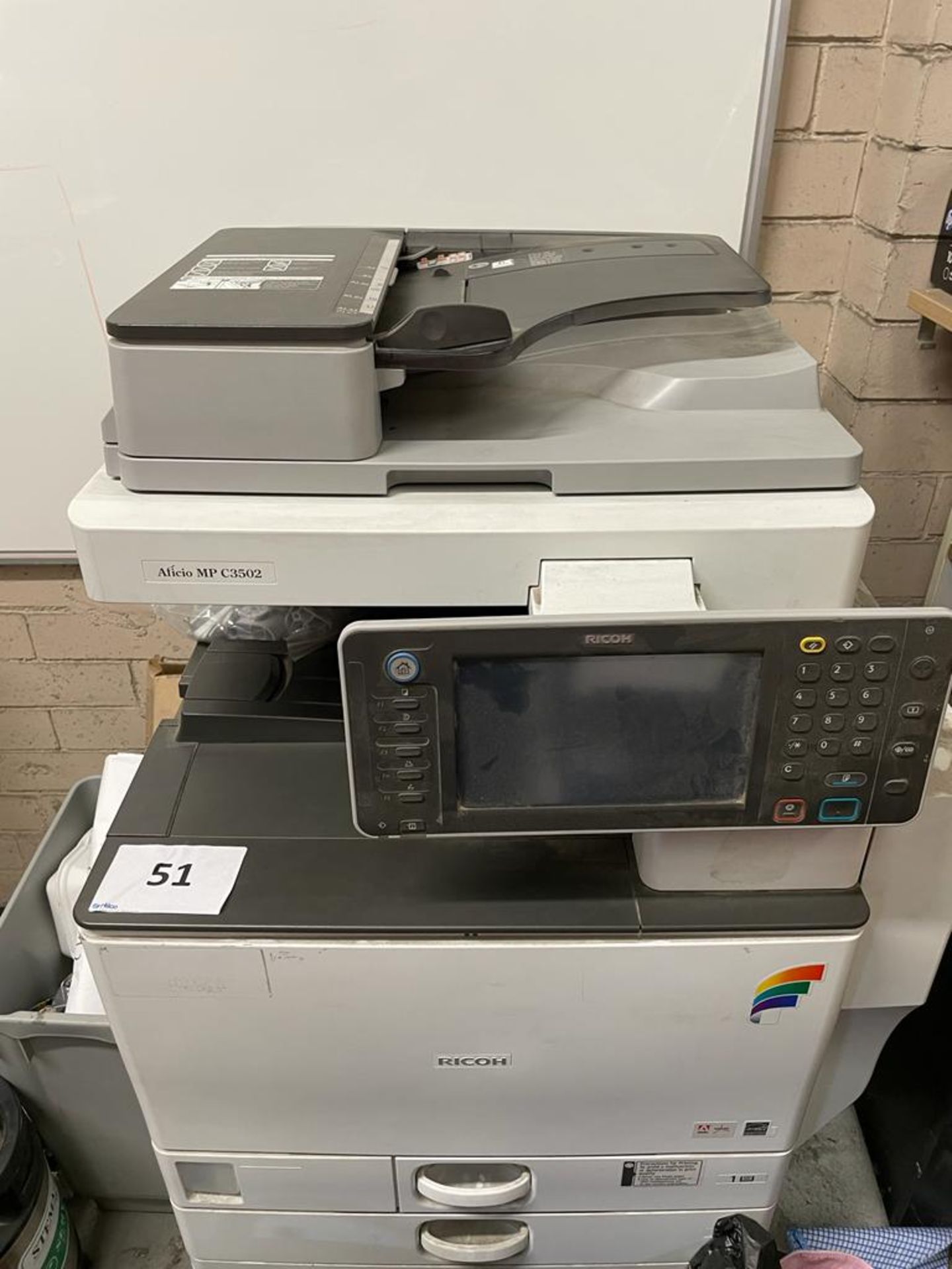 Ricoh Atico MP C3502 Photocopier #W502KBOO449 - Image 2 of 2