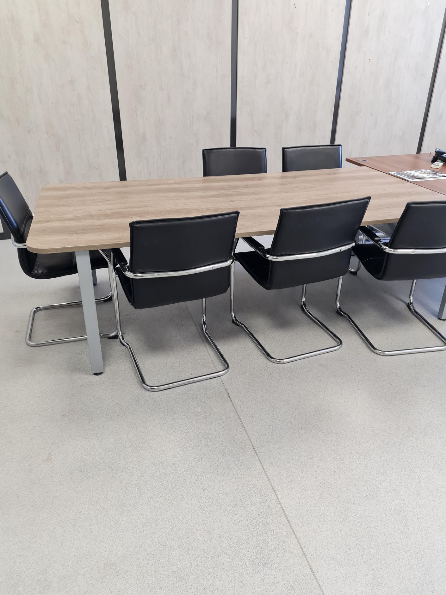 Steel Framed Timber Meeting Table, 6: Chrome Canti