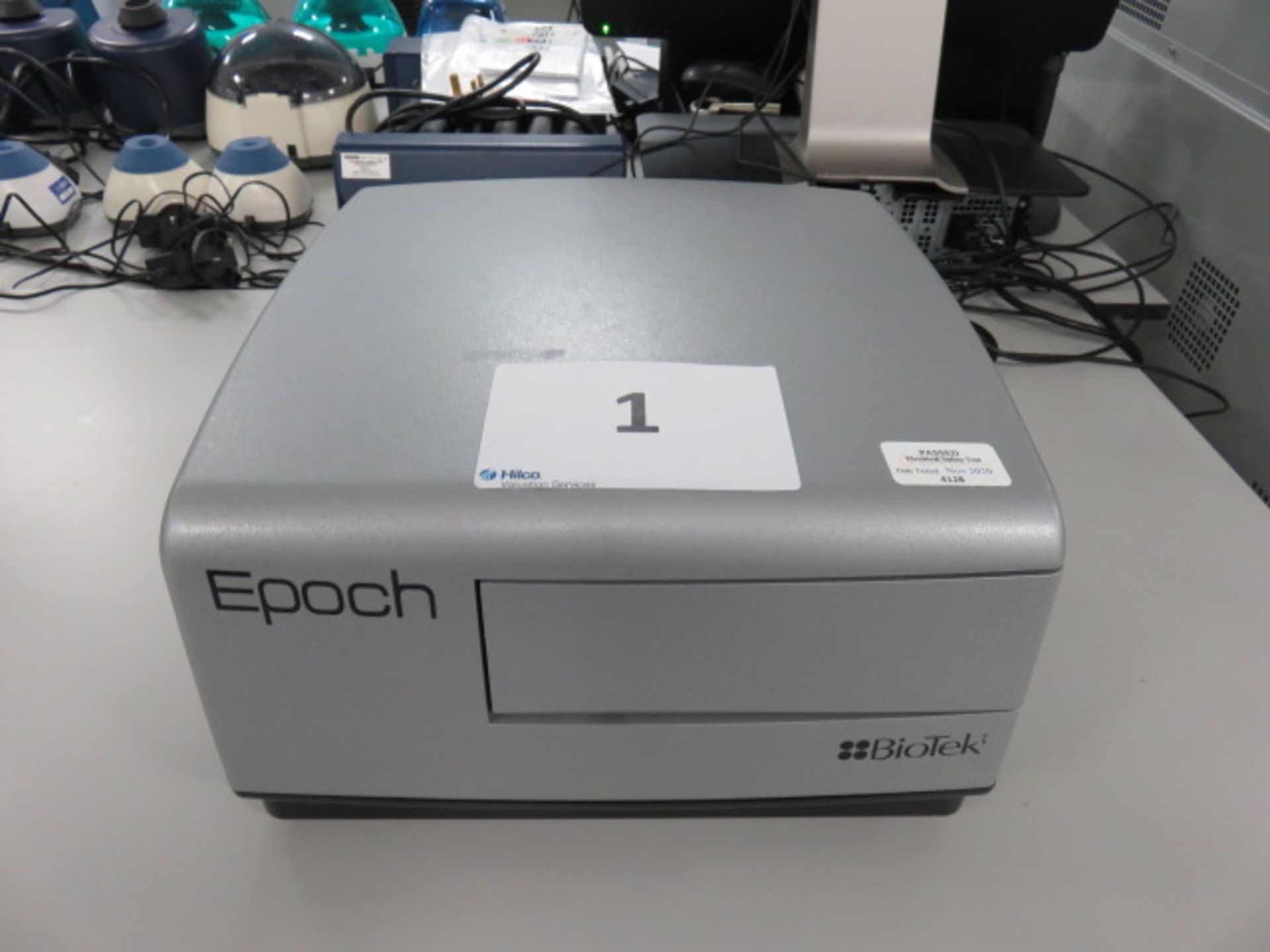 Epoch Biotek Microplate Reader Spectrophotometer. Serial No. 20072013 (2020)