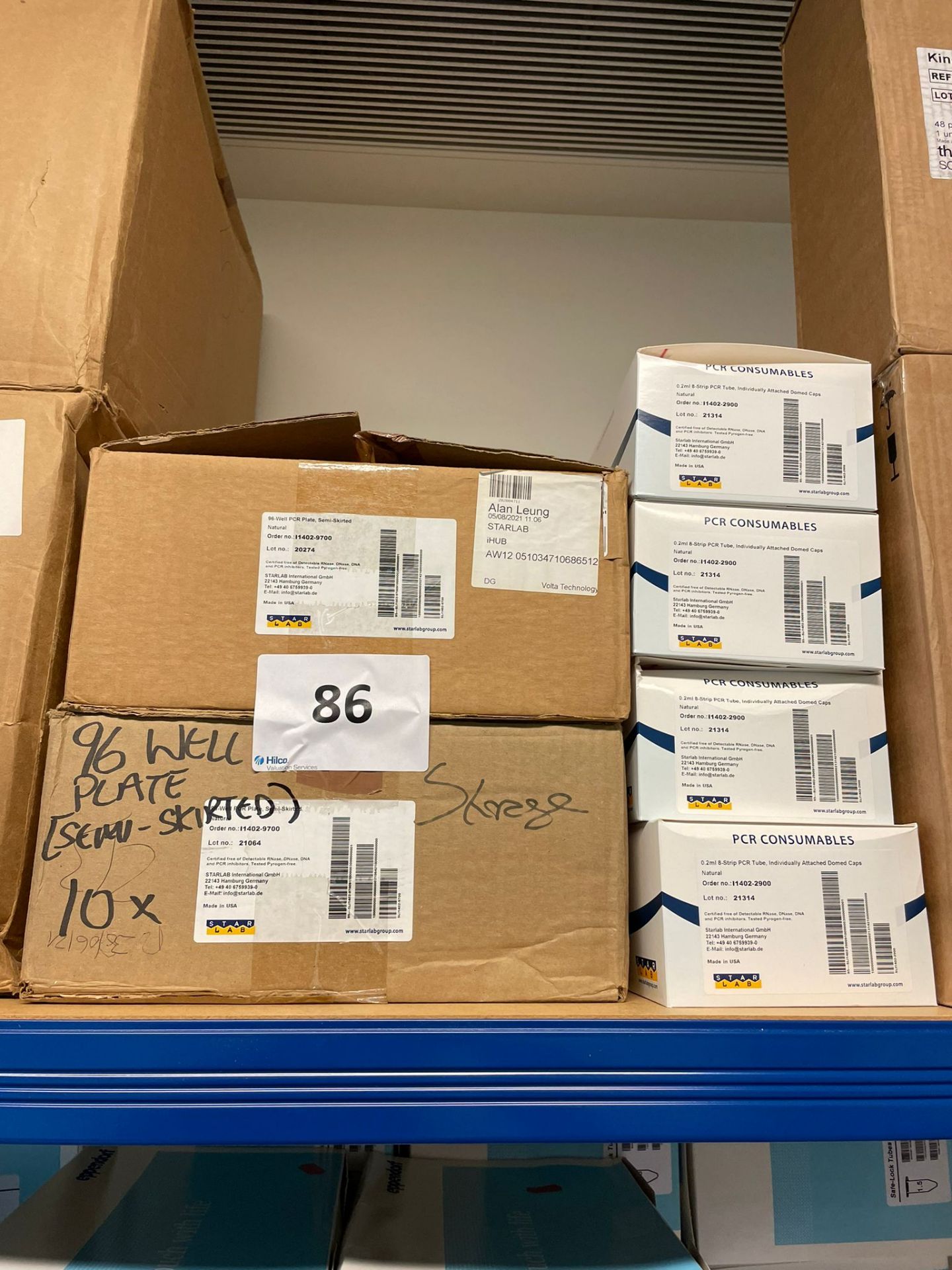 Boxes of Star Labs 96 Well PCR Plate Semi Skirted and (14) Boxes x Star Labs 0.2ml PCR Tubes As Lott
