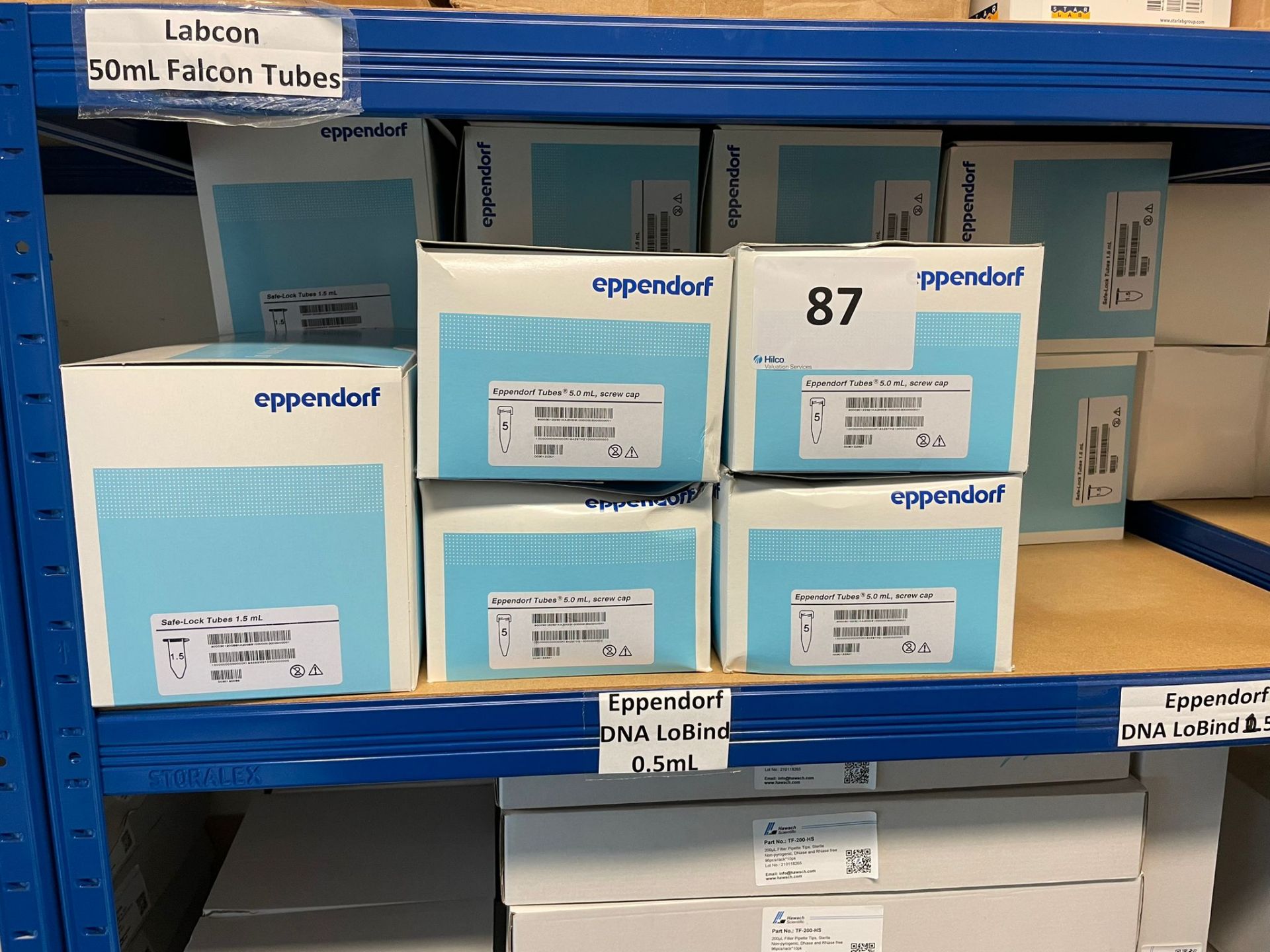 Boxes of Eppendorf x 1000 Safelock Tubes 1.5ml and (4) Boxes of Eppendorf x 200 Safelock Tubes 5ml A