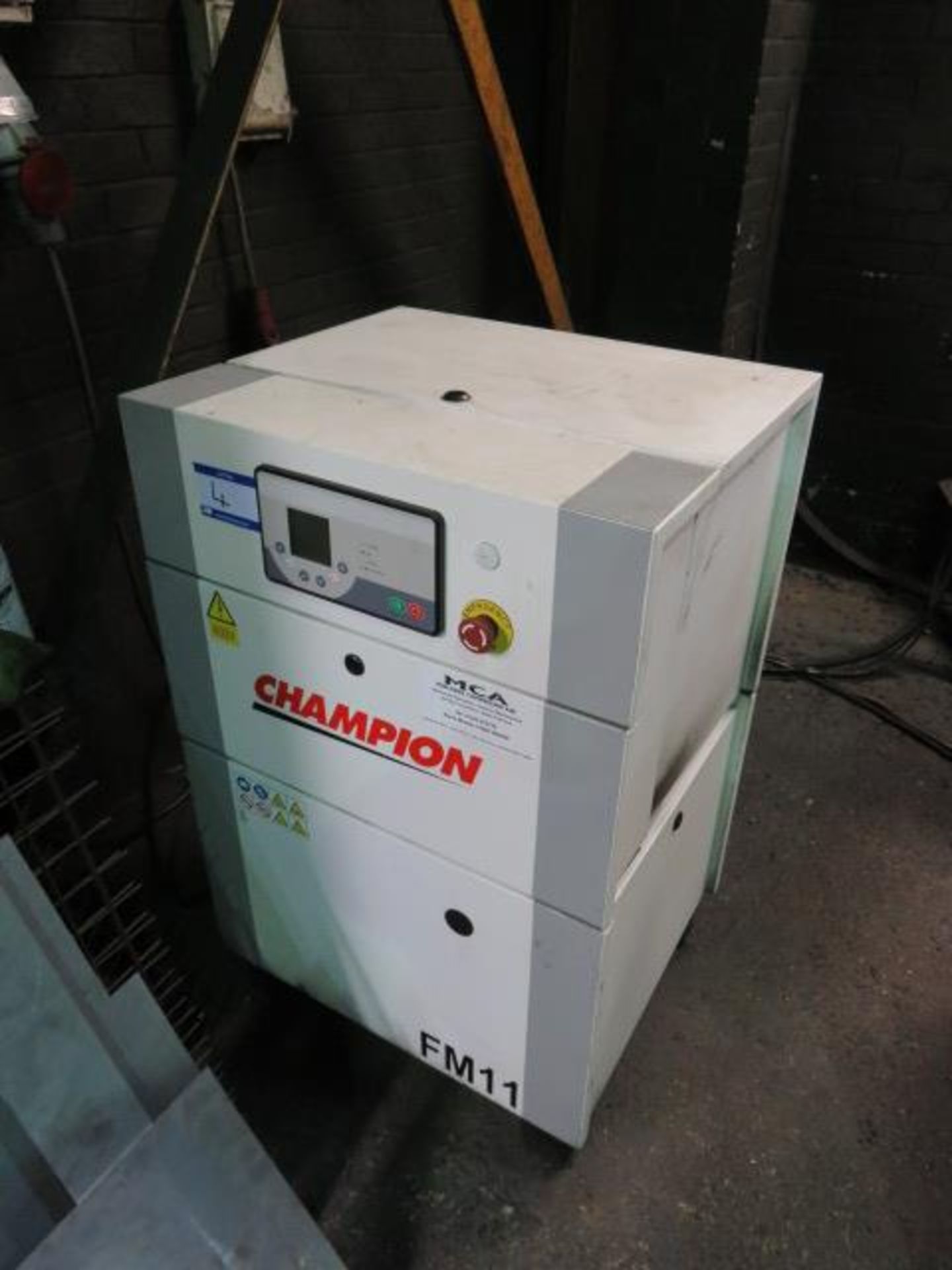 Champion FM11 Packaged Air Compressor Serial No. BA55196002 (2021) with 6214 Hours, 200Ltr Vertical