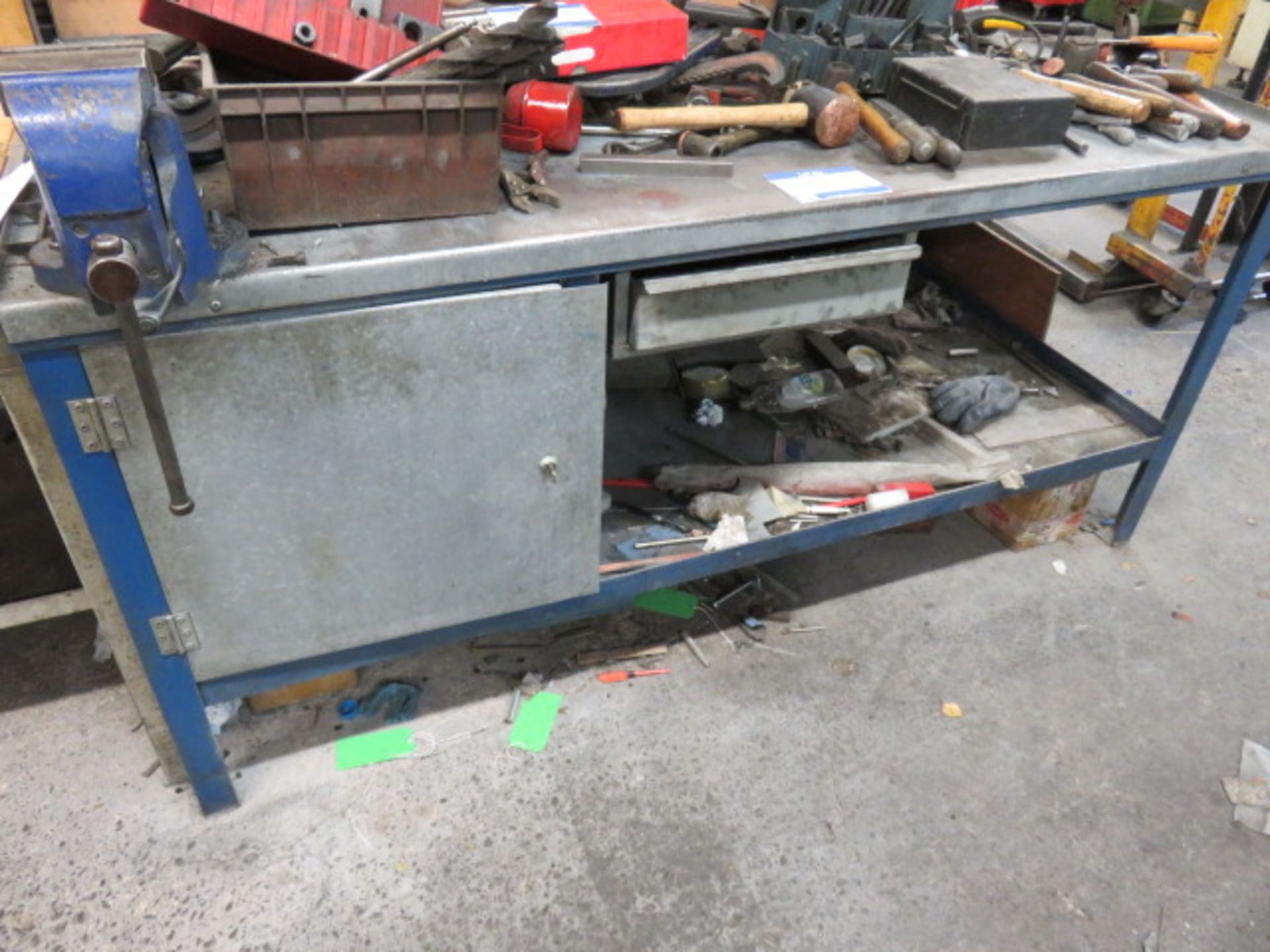 1830mm x 900mm Steel Work Benche with Record No. 23 4½ Bench Vice