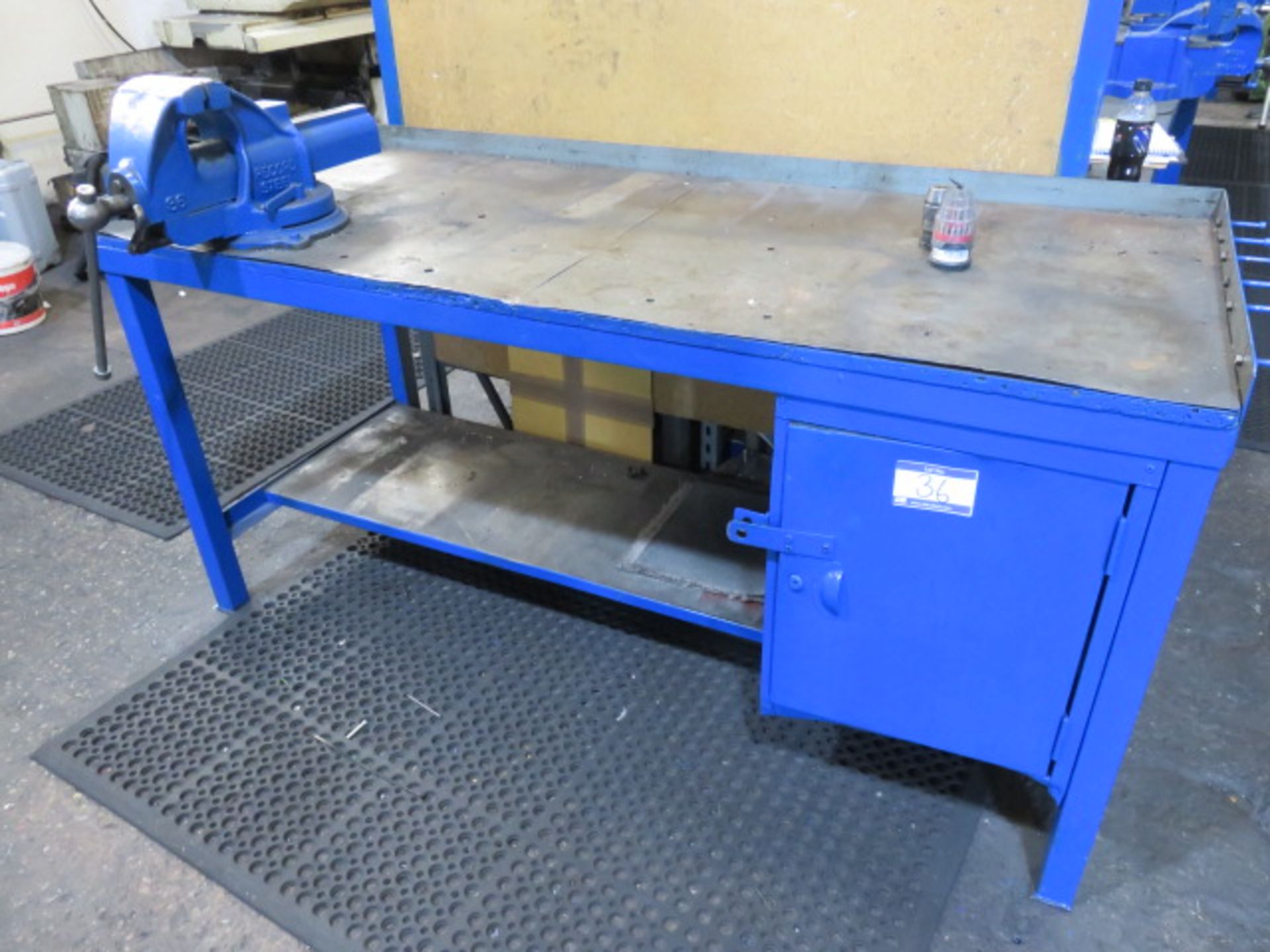 1800mm x 760mm Steel Work Bench, with Record No. 36 6in Bench Vice