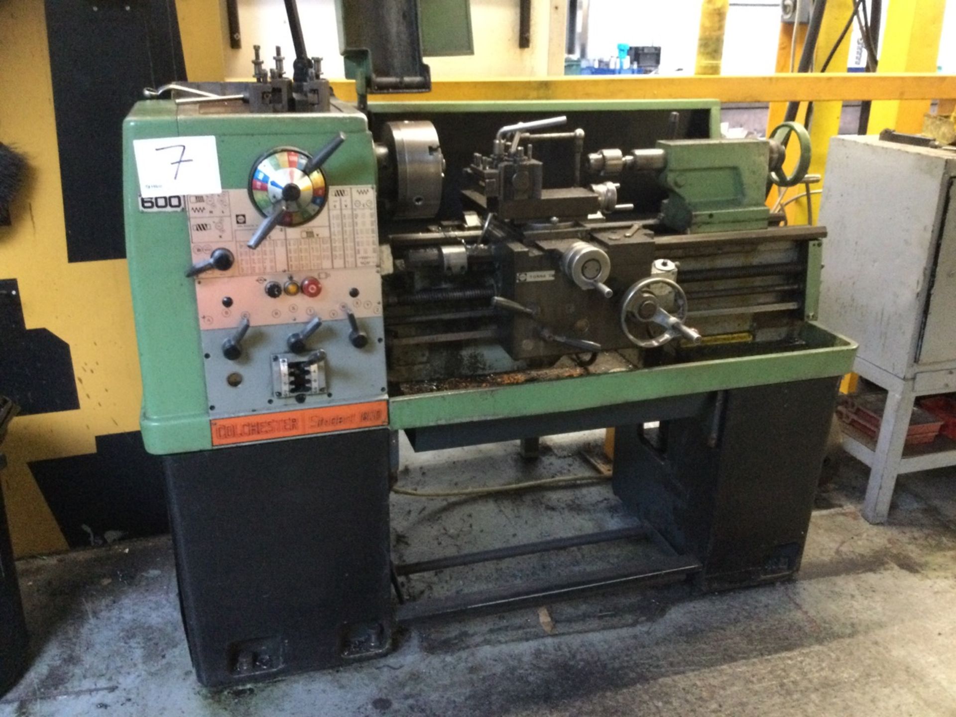 1 Colchester Student , 1800, gap bed centre lathe, 24" max between centres, Serial Number: 4-0008-0