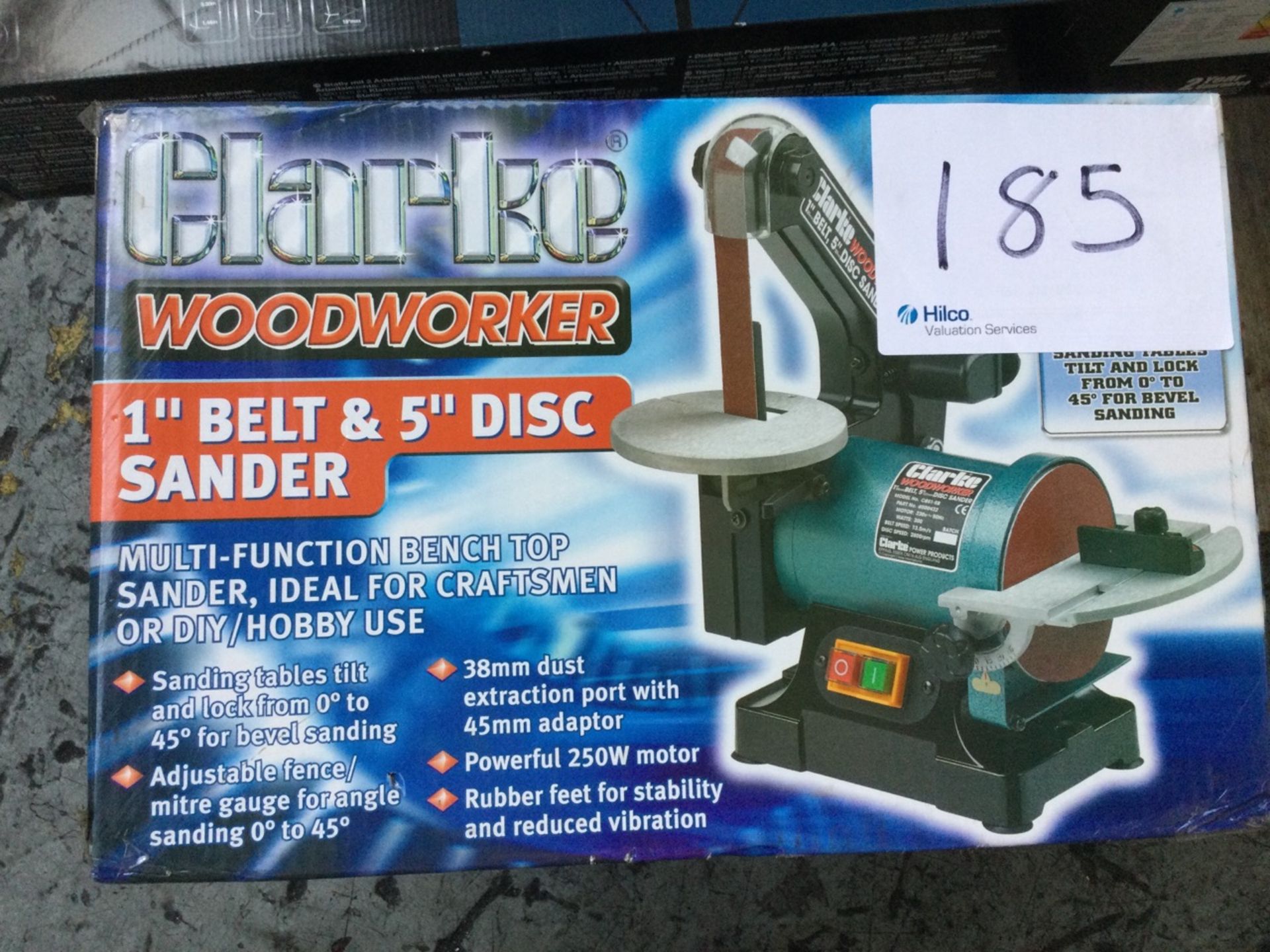 1 Clarke , Woodworker 1” Belt And 5” Disc Sander ( Boxed And Unused)