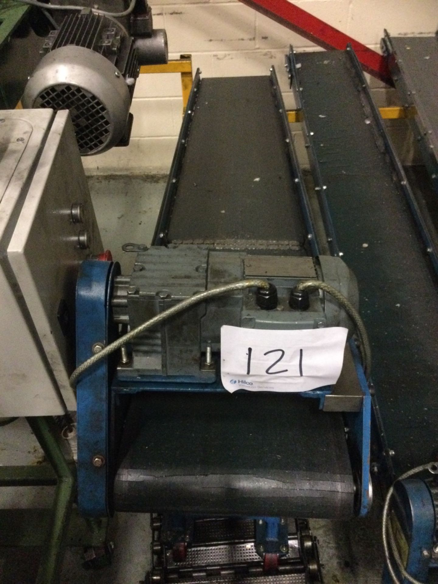 1, Electric Powered Parts Conveyor, 32 X 220 Cm , Adjustable Legs At One End