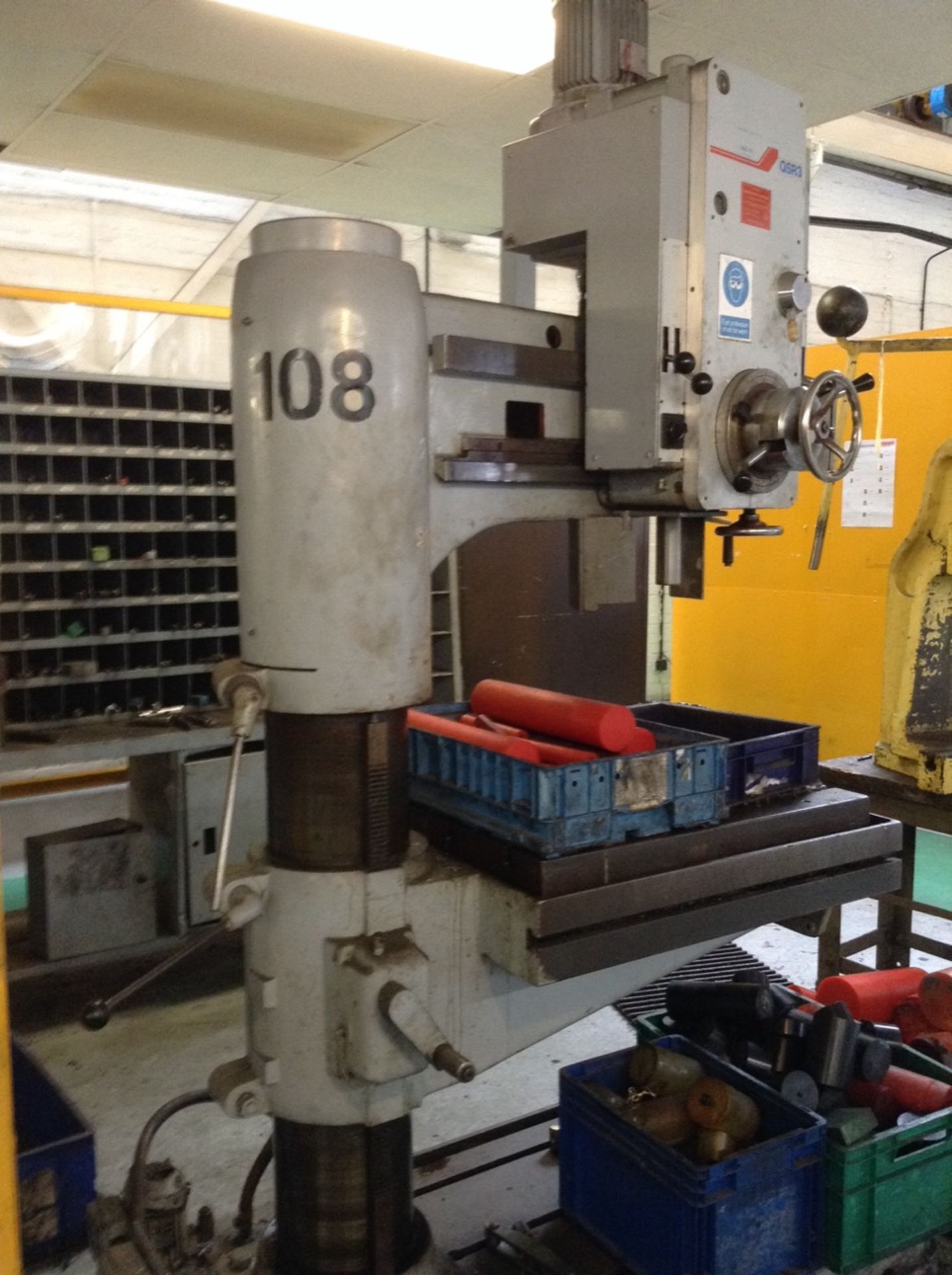 1 Qualters & Smith , QSR 3, Radial arm drill, fixed height with rise and fall table, 36" radius capa