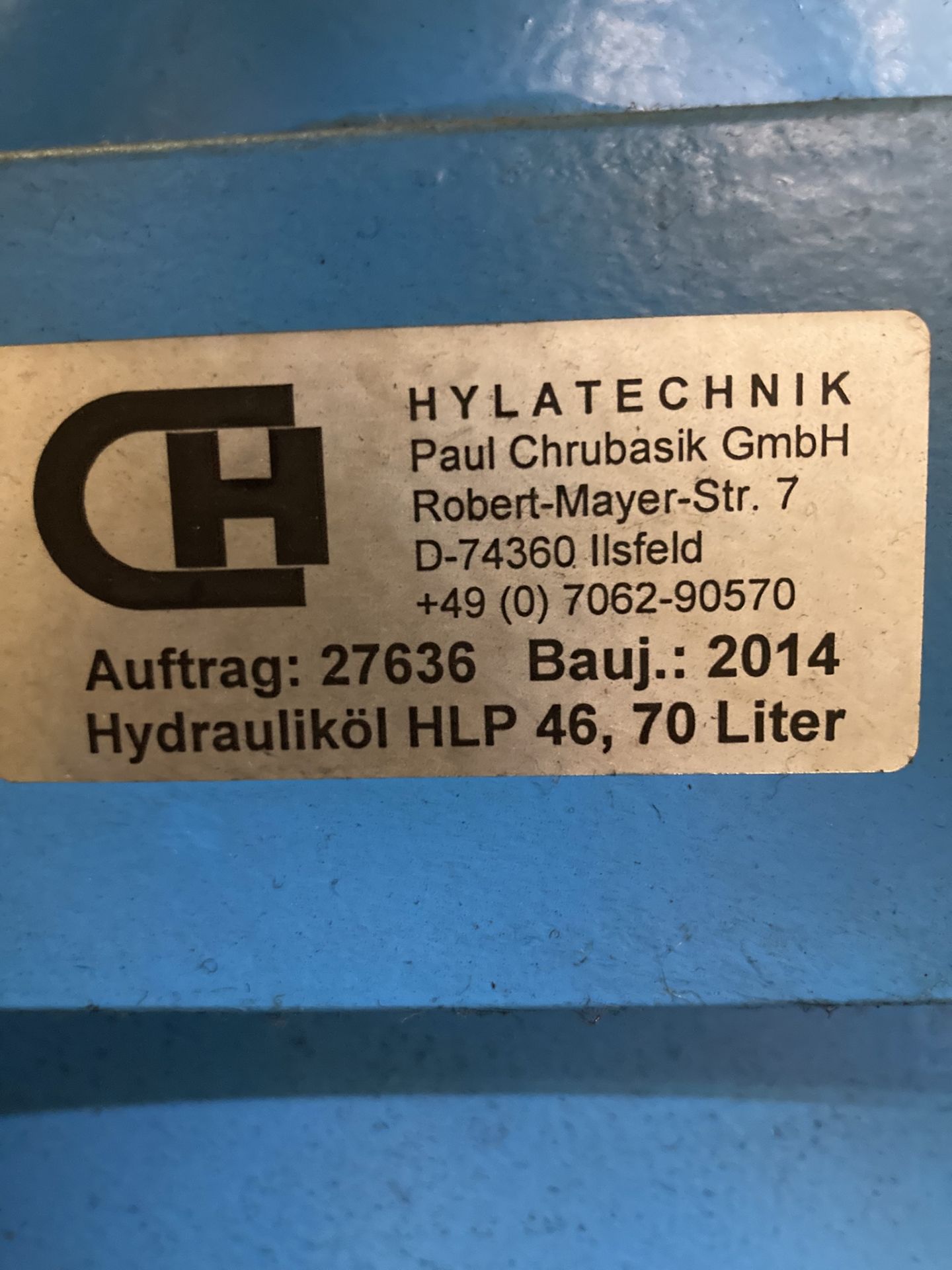 1 Hylatechnik, High pressure oil pump with 4: SHYC-M blanking shock dampers, Serial Number: 27636, Y - Image 6 of 14