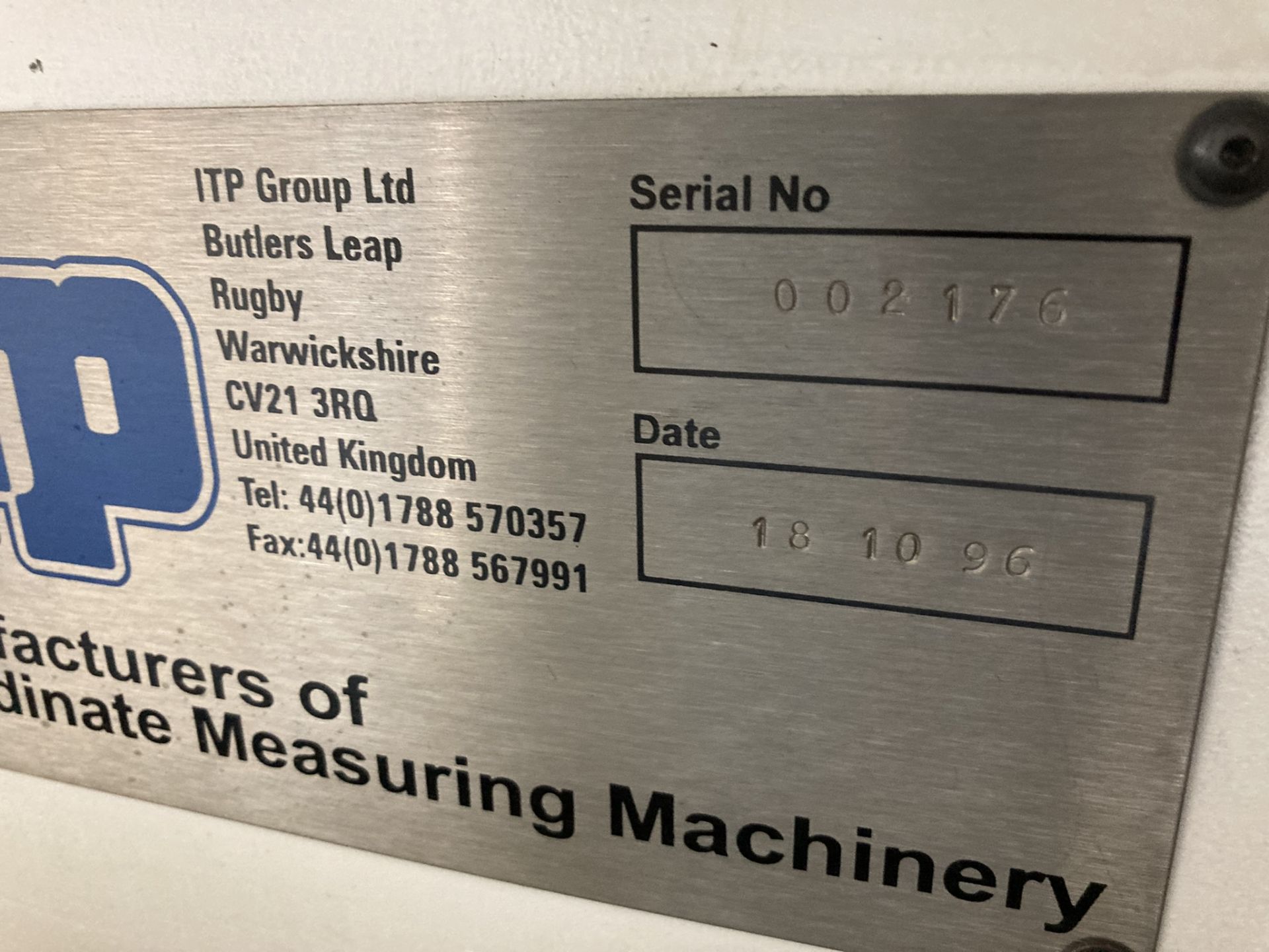 1 ITP Group, CMM approx. 1.8m x 0.Sm , Serial Number: 002176, Year of Manufacture: 1996 - Image 4 of 6