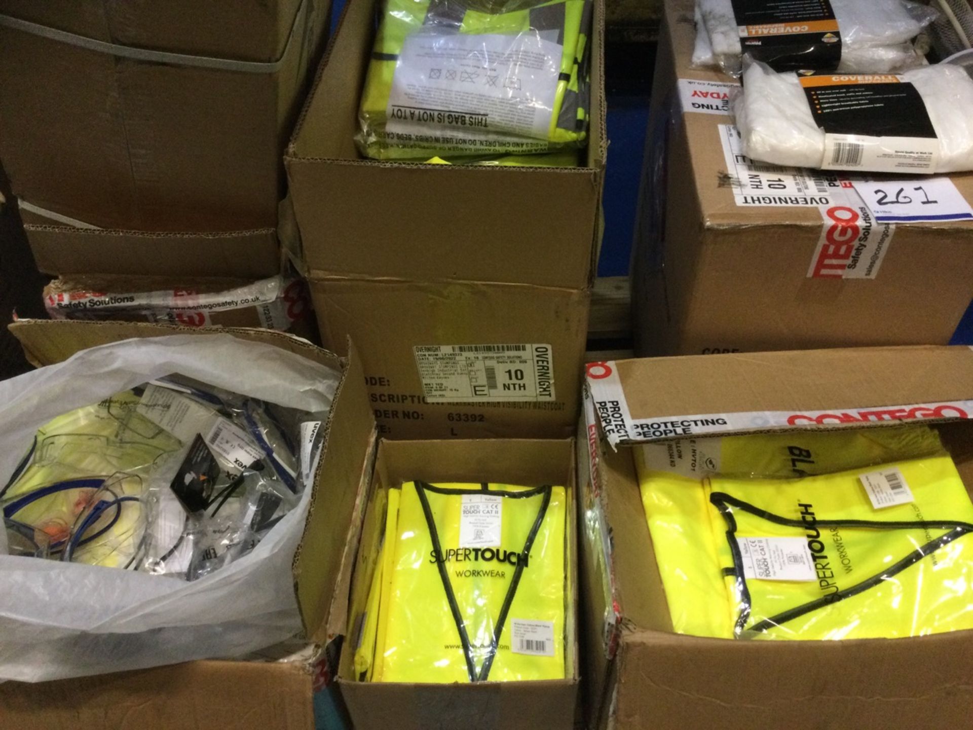 Pallet Of Unused Health And Safety Equipment To Include - High Visibility Vests - Safety Glasses - G