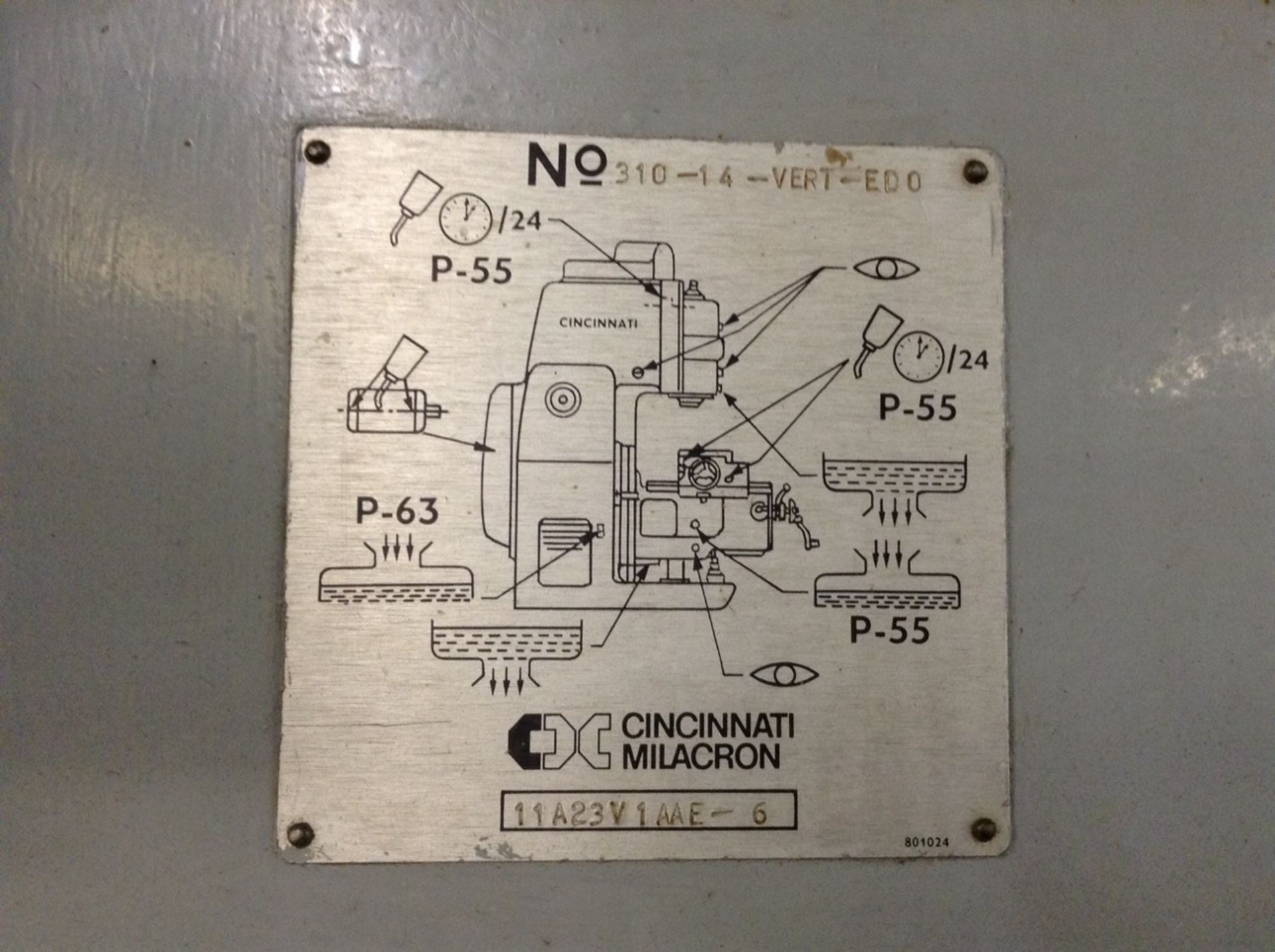 1 Cincinnati Milacron, 310-14-VERT-EDO, Vertical milling machine, table size 65" x 14", , Serial Num - Image 3 of 3