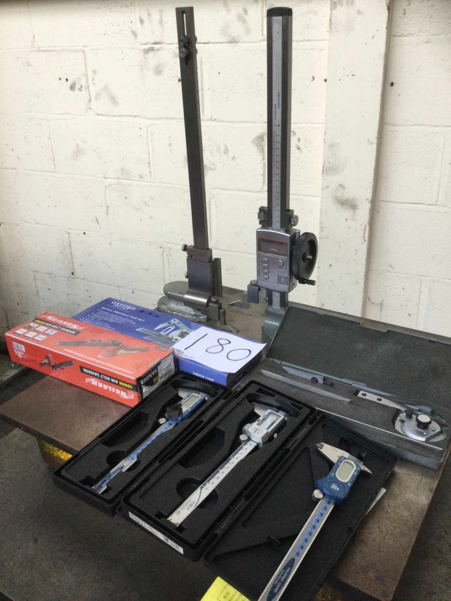 1, Miscellaneous Lot To Include 3 Small Digital Callipers, 2 Height Gauges, Bevel Protractor Set - Image 2 of 2