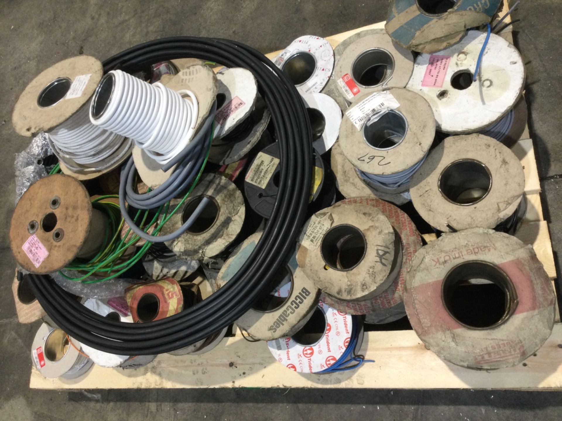Pallet Of Part Used Rolls Of Electric Cable
