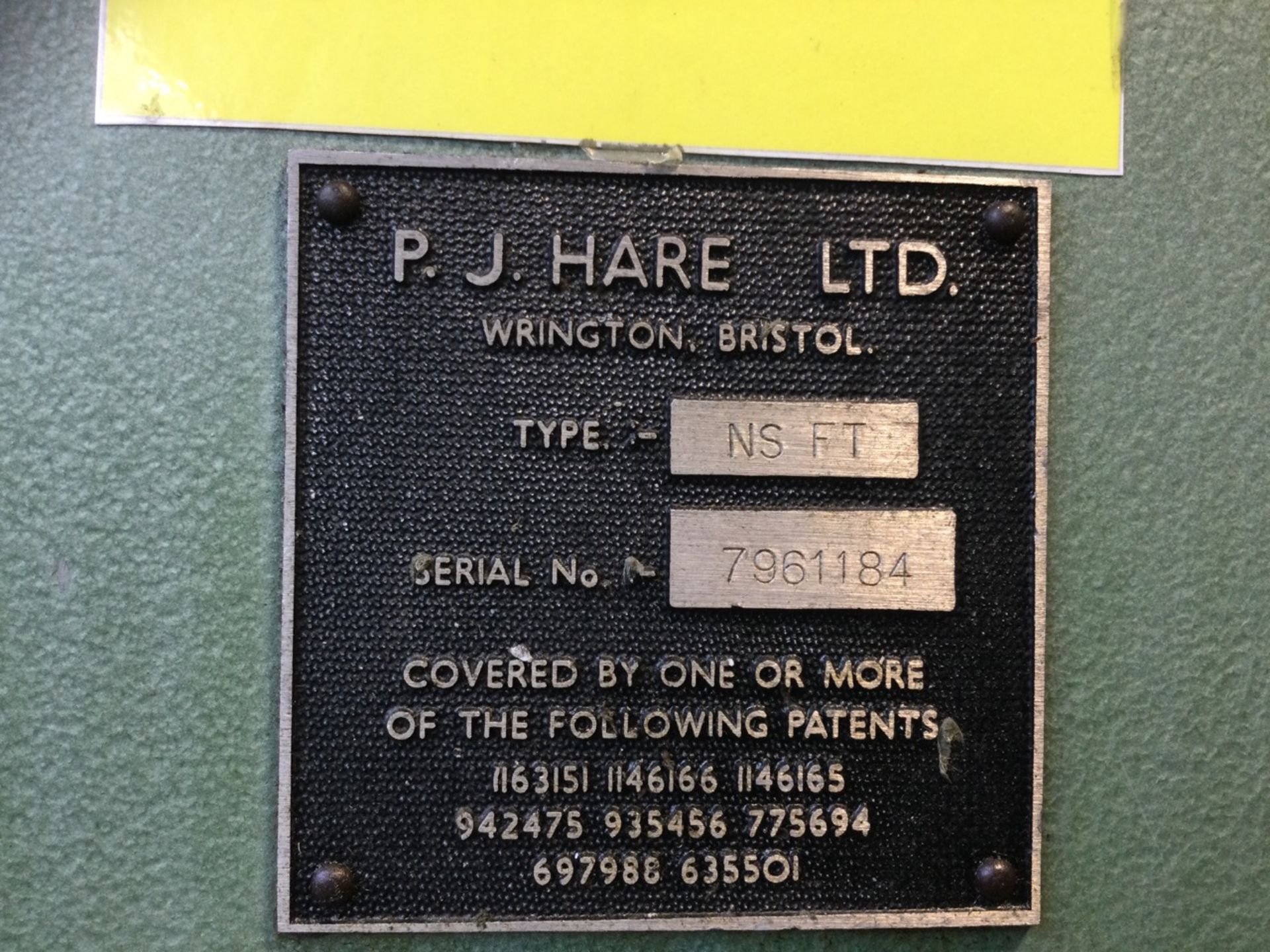 1 PJ Hare Ltd, NSFT, Hydraulic C frame press , Ser - Image 3 of 3