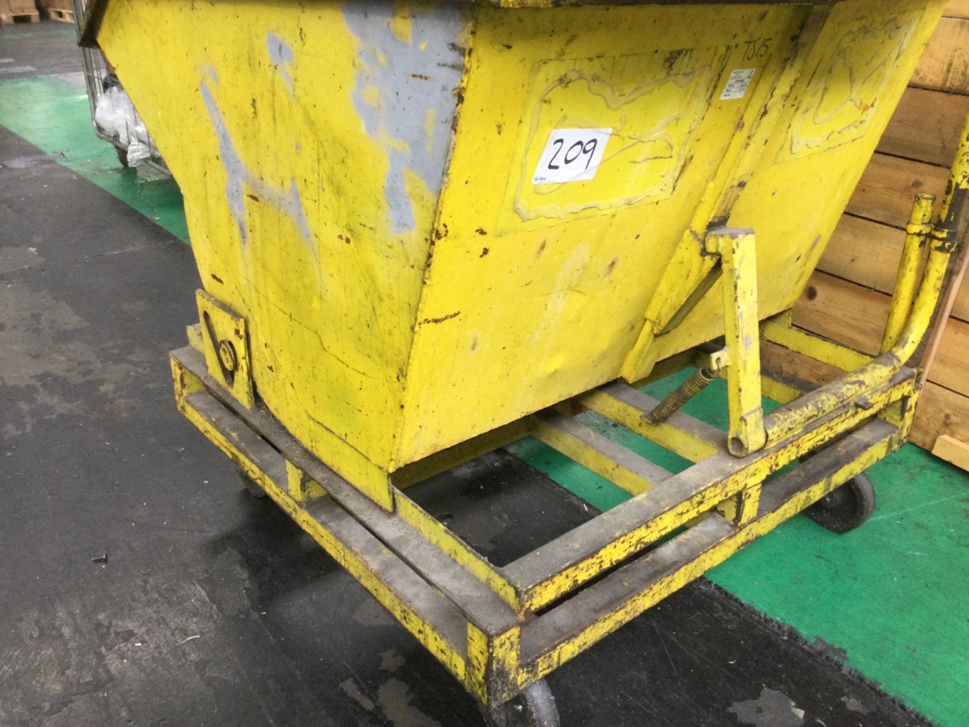 1, Medium Sized Fork Lift Tipping Skip With Wheels