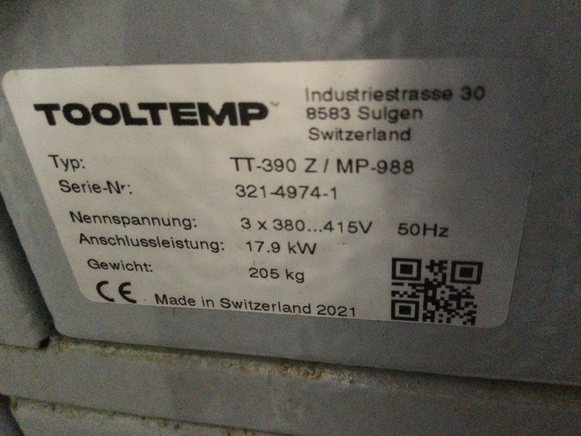 1 Tool-Temp, TT-390 Z/MP988, Tool Temperature Cont - Image 2 of 2