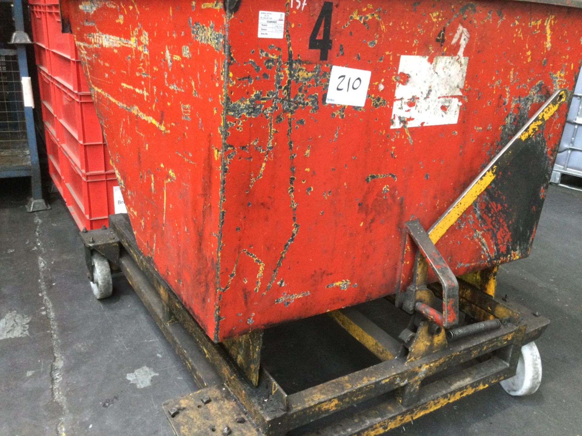 1, Medium Sized Fork Lift Tipping Skip With Wheels - Image 2 of 2