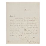 WEBSTER, Daniel. ALS ("Daniel Webster") to Josiah Quincy, as President of Harvard. 23 April n.d. A l