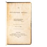 [AFRICAN AMERICANA - SLAVERY & ABOLITION]. The Anti-Slavery Record. Vol. I, for 1835. NY: R.G. Willi