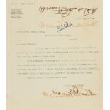 BRANDEIS, Louis Dembitz. Typed letter twice signed ("Louis D. Brandeis," "Brandeis, Dunbar & Nutter"