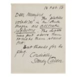 [ARTISTS]. CALDER, Alexander. ALS ("Sandy Calder"), to Mumford. N.p., 13 February 1956. [With:] VLAM