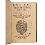 [EUCLID]. CLAVIUS, Christoph, Editor. Euclidis Elementorum libri XV. Accessit liber XVI. Cologne: Pe