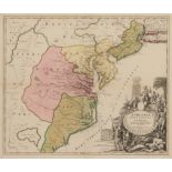 [MAP]. HOMANN, Johann Baptist (1663-1724). Virginia, Marylandia et Carolina in America Septentrional