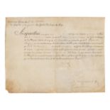 [LOUIS XVI]. A group of 2 documents with secretarial signatures, comprising: Partially printed docum