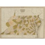 [MAP]. TANNER, Henry Schenck. Virginia, Maryland, Delaware. [Philadelphia, 1825]. Later issue, with