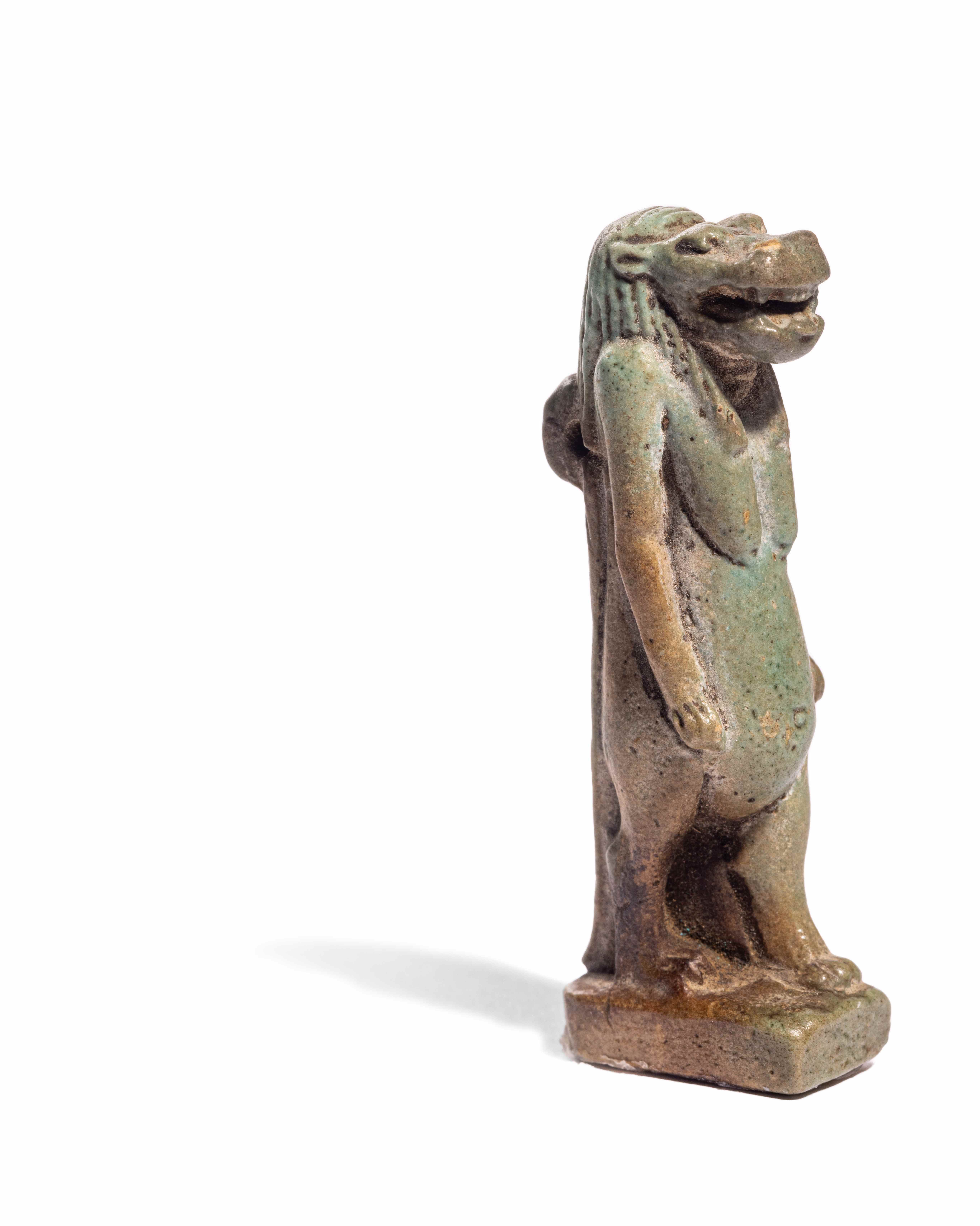 An Egyptian Faience Tawaret Height 2 3/4 inches (7 cm). - Image 2 of 6