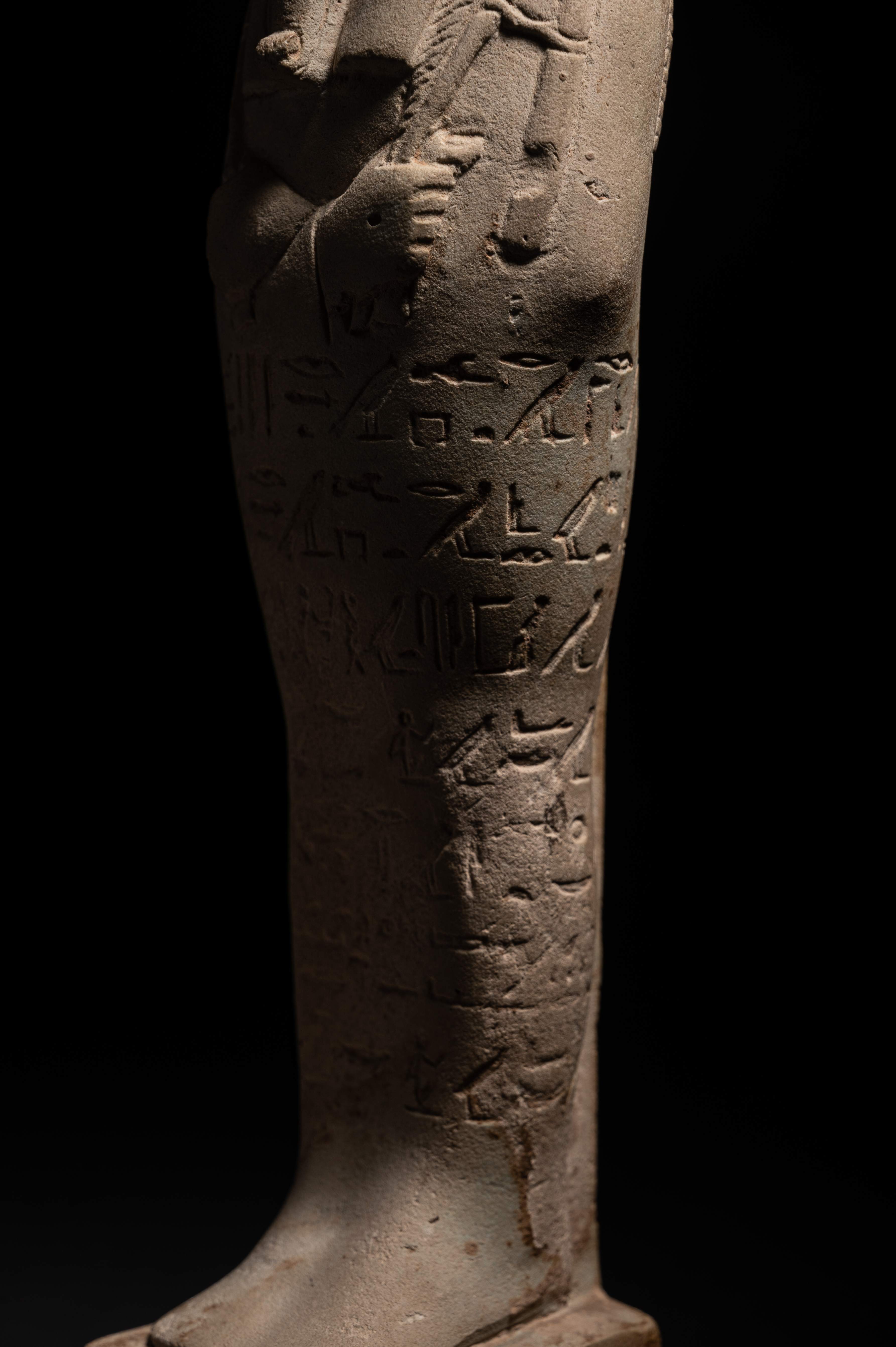 An Egyptian Faience Ushabti for Horiraa Height 7 inches (17.8 cm). - Image 20 of 24