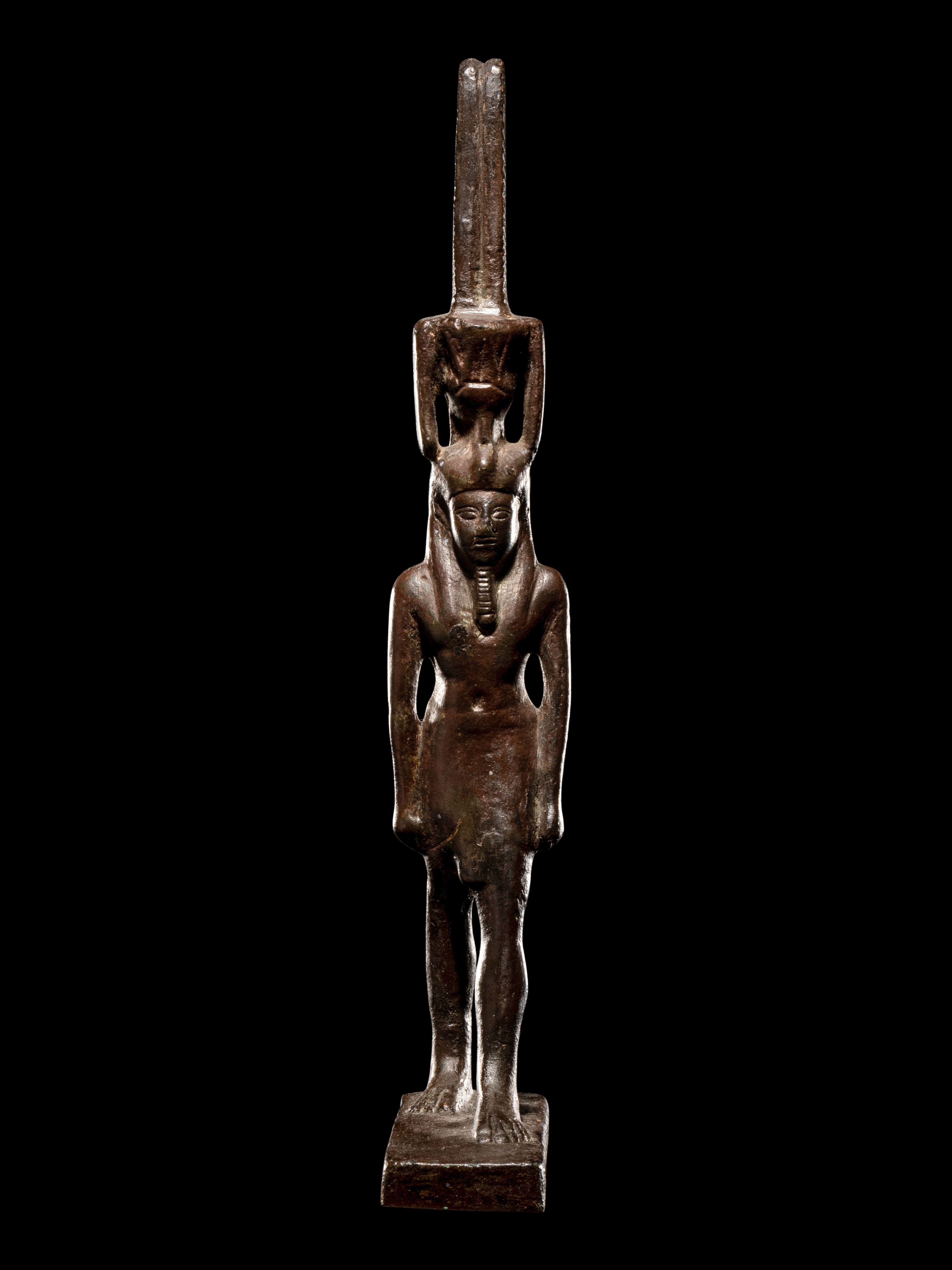 An Egyptian Bronze Nefertum Height 7 1/2 inches (19.05 cm). - Image 2 of 4