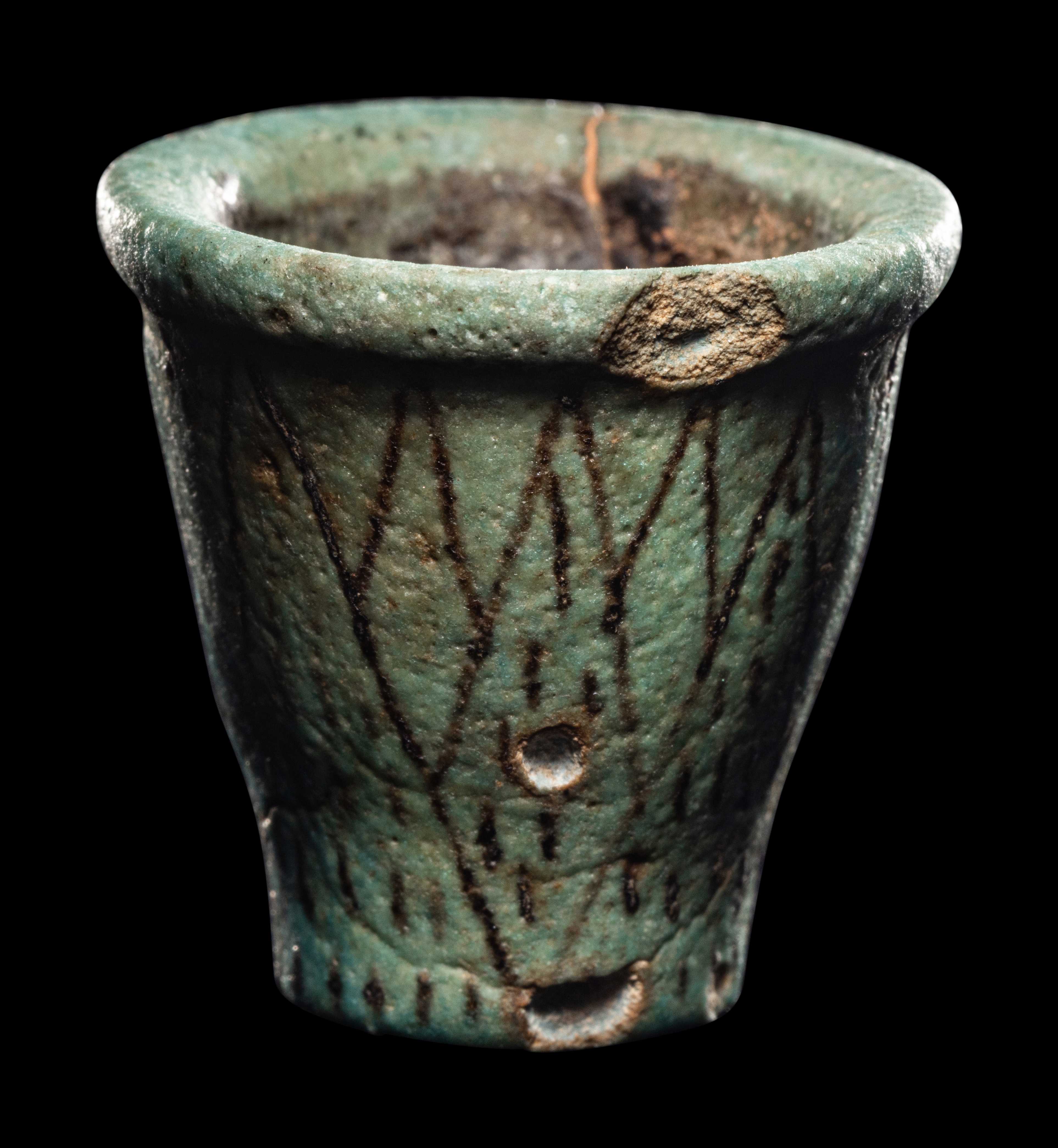 An Egyptian Faience Cup Height 2 inches (5.4 cm). - Image 2 of 4