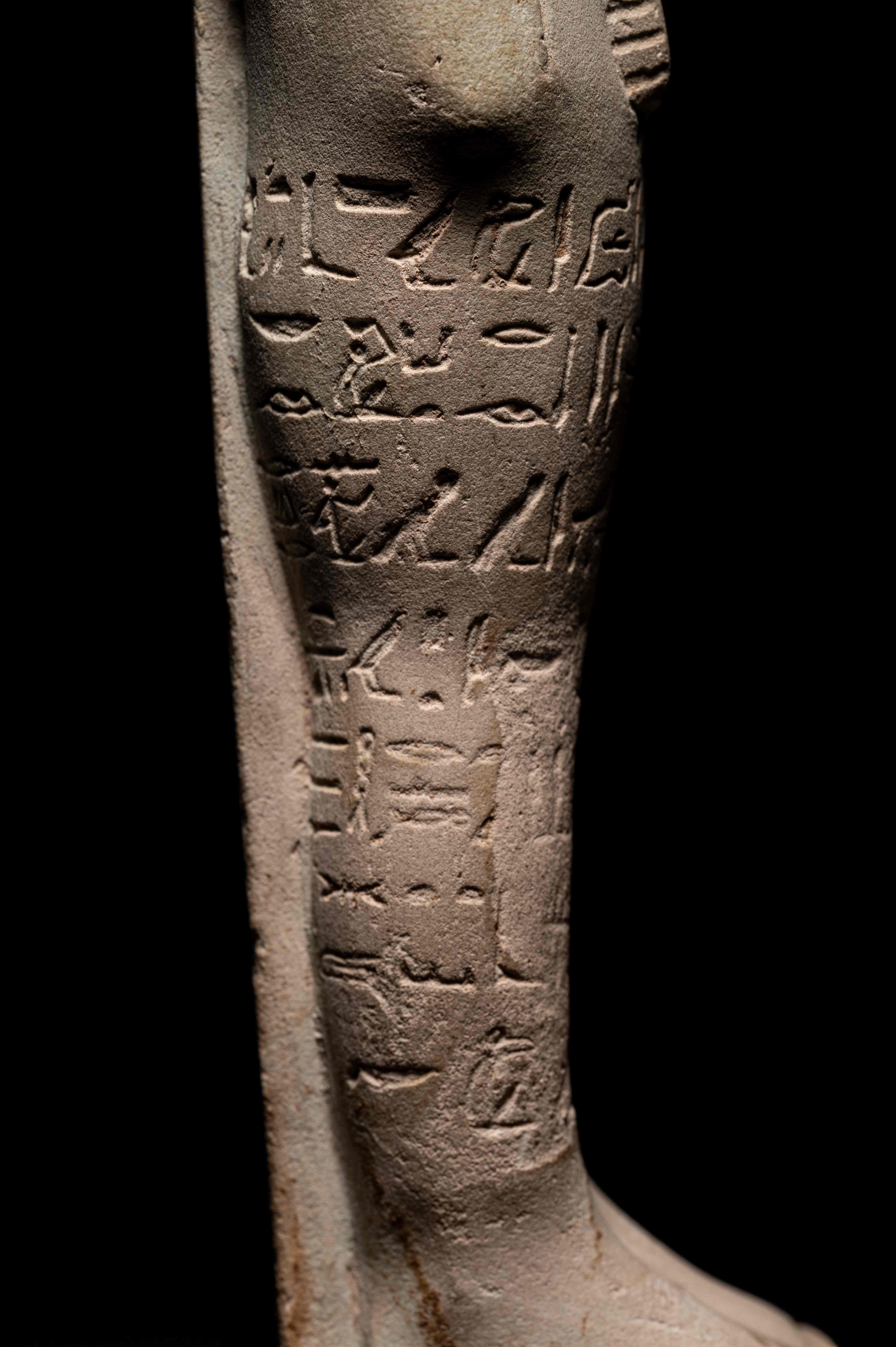 An Egyptian Faience Ushabti for Horiraa Height 7 inches (17.8 cm). - Image 23 of 24