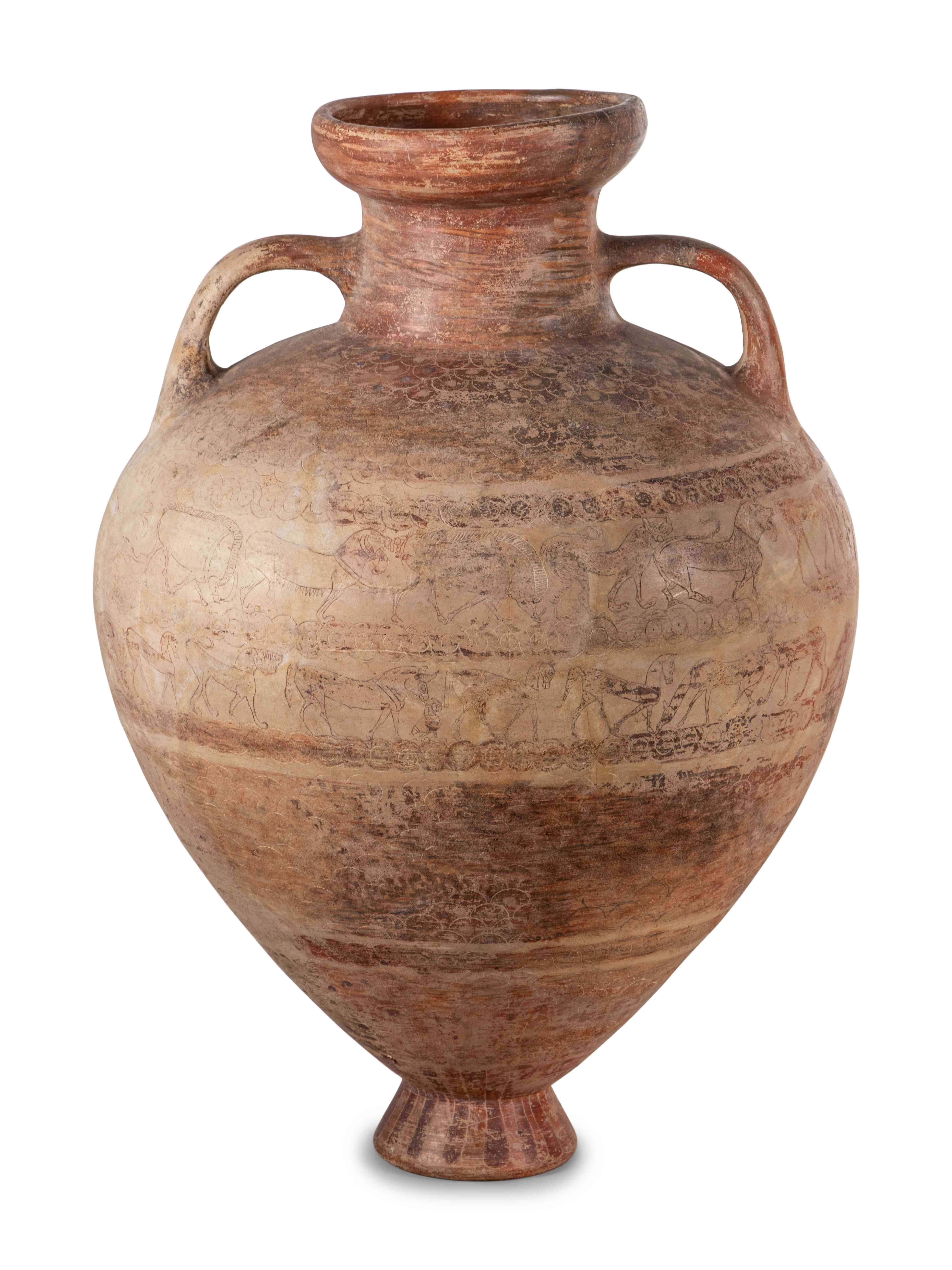 A Large Italo-Corinthian Scaled-Amphora Height 34 1/2 inches (87.6 cm). - Image 3 of 7